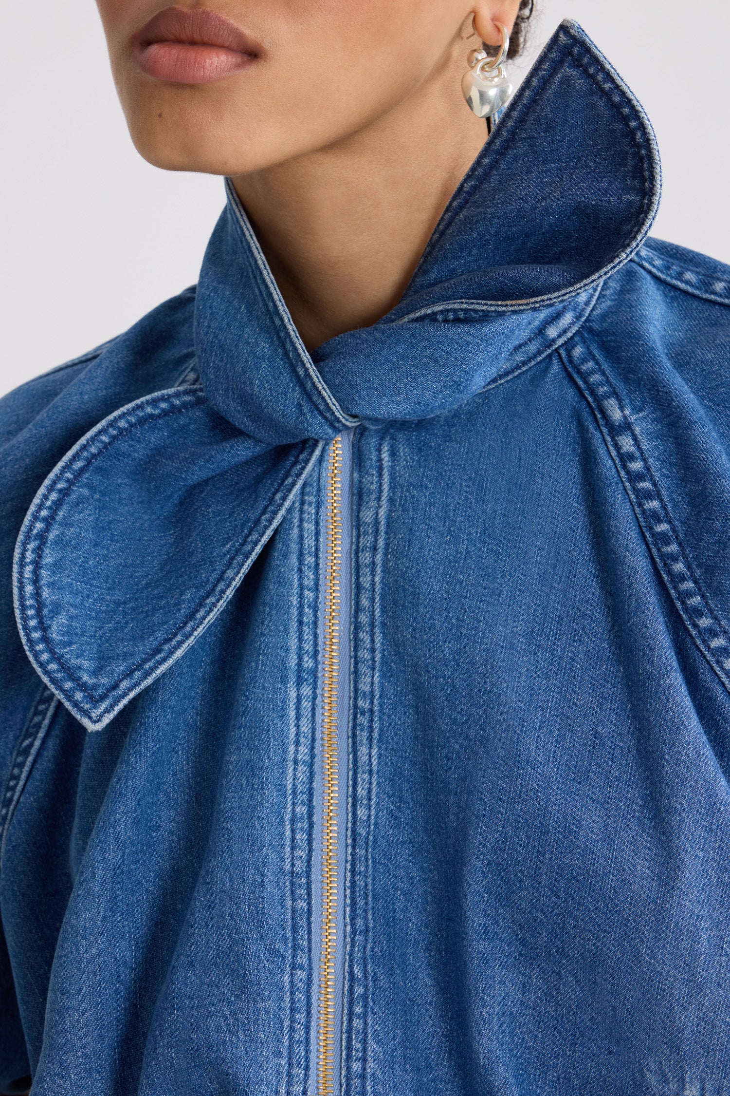 Patou OU047 Blouson Blended Cotton Bleu Heritage Blue Wash