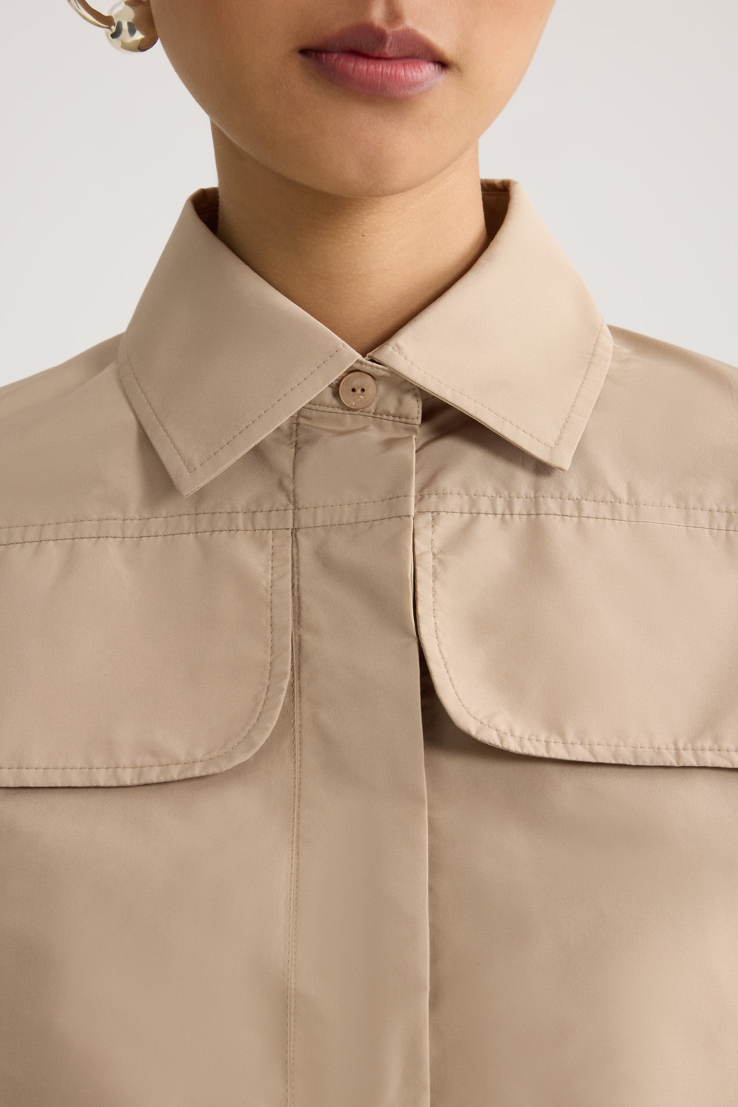 Patou BL060 chemise safari faille recyclée Dune beige