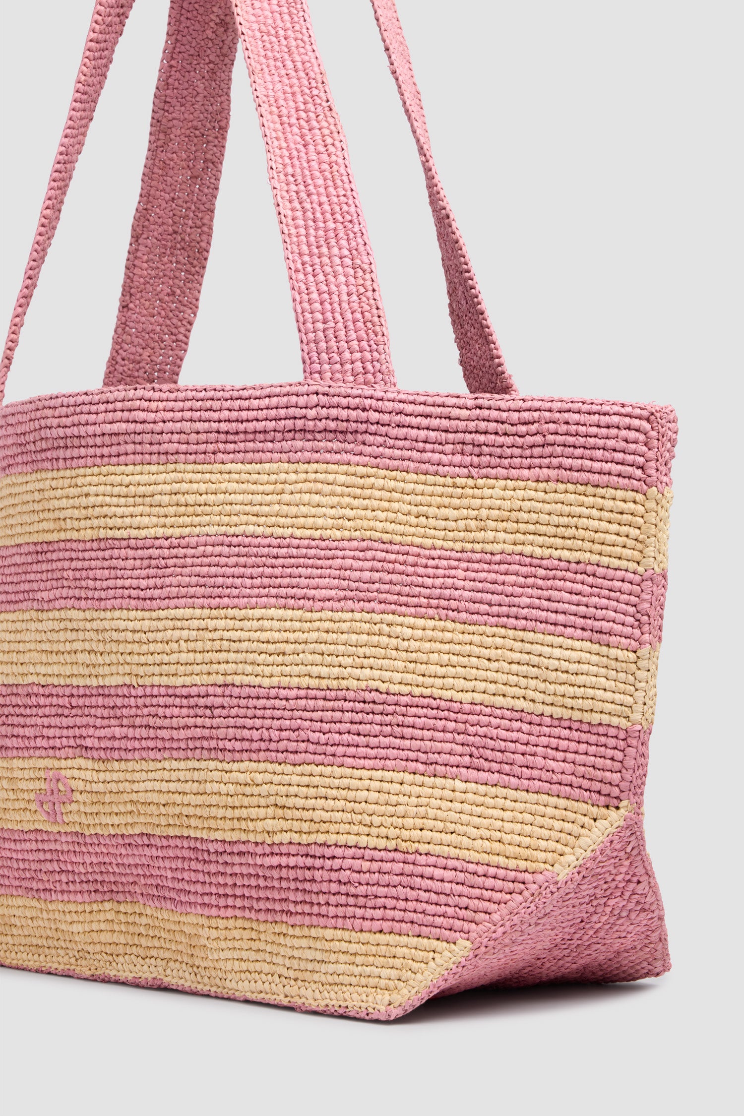 Patou Trapeze P26AC13302155968 tote raphia Bougainvillea