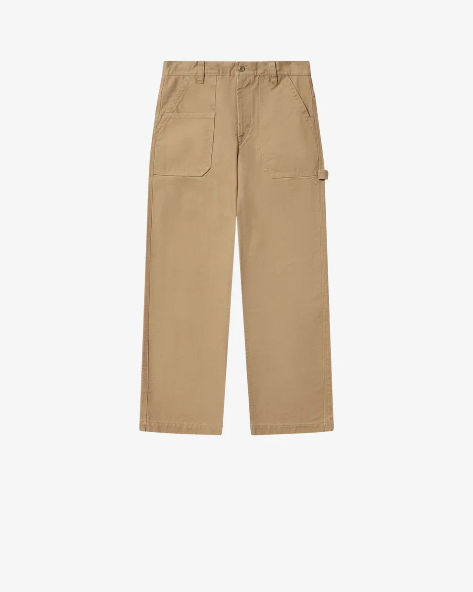 Isabel Marant Pantalons Ablo jean beige coton loose