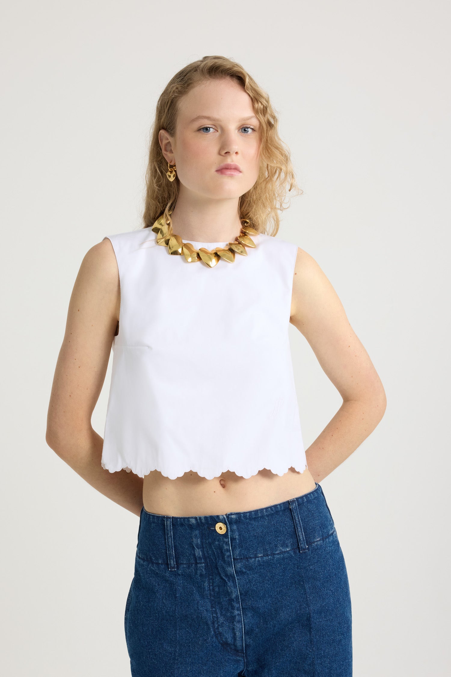 Patou Tops P25TO160 crop top coton blanc