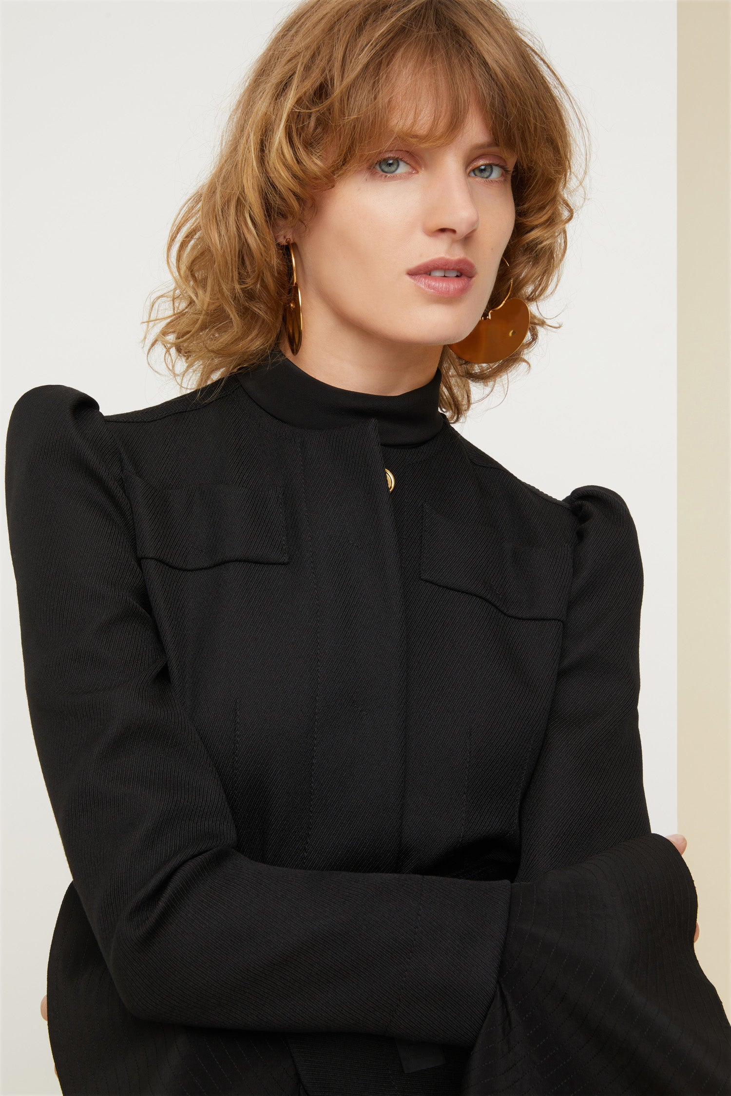 Patou H21JA0140071999B veste laine noire cropped