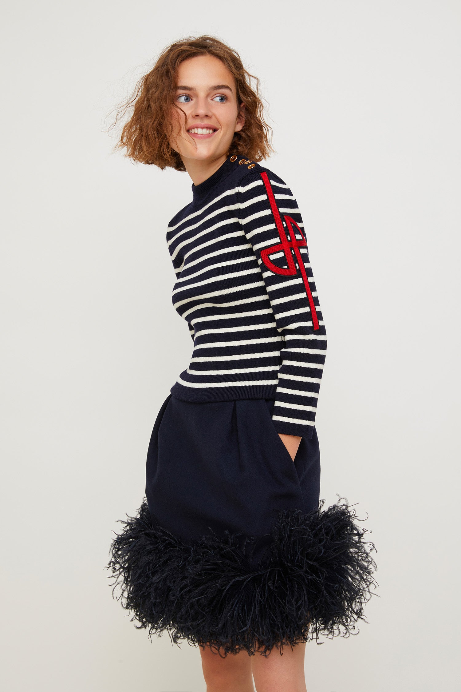 Patou Skirts jupe SK005 H20SK005 plissée bleu marine