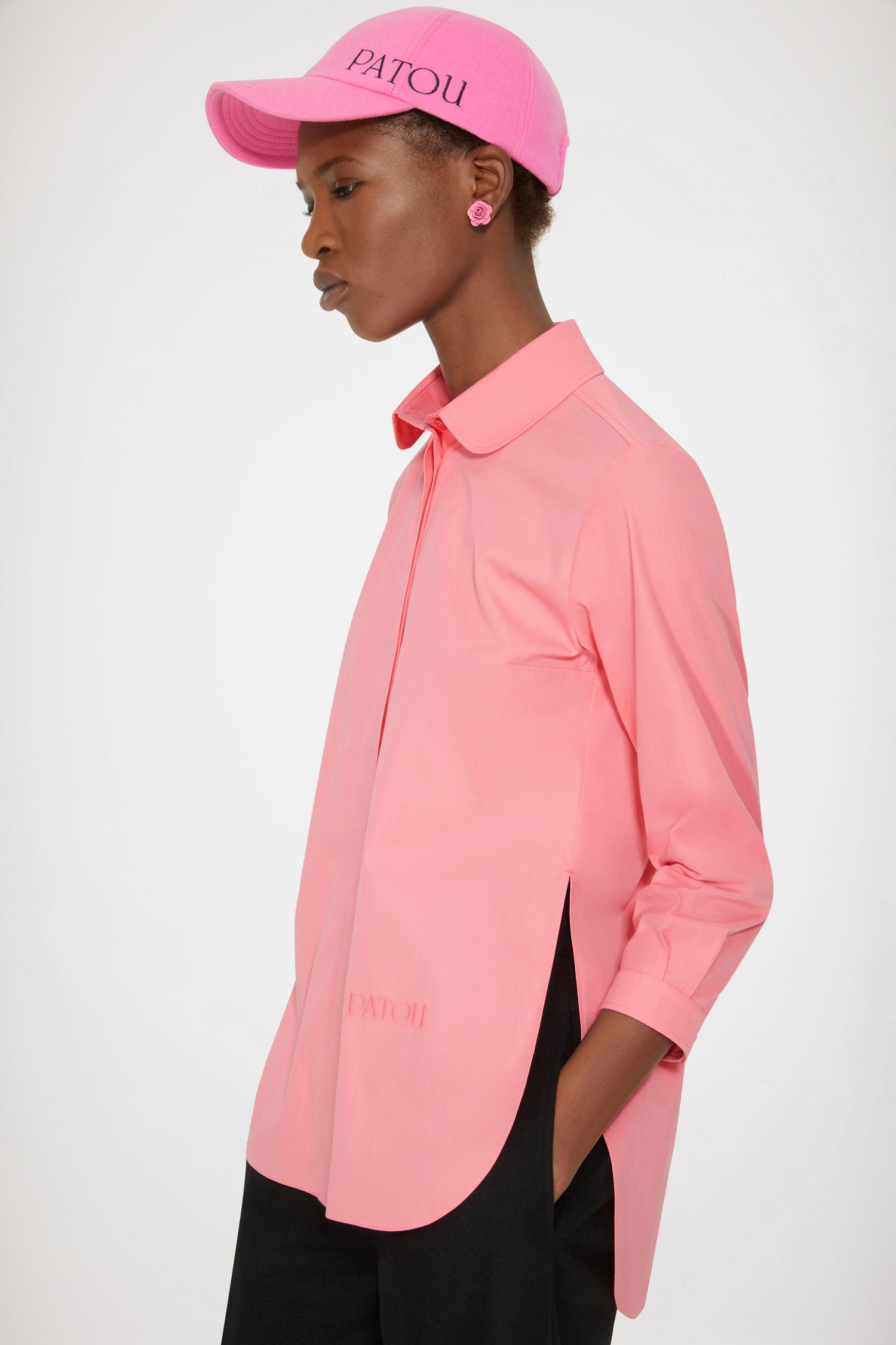 Patou BL020 chemise coton bio Confetti Pink col Claudine