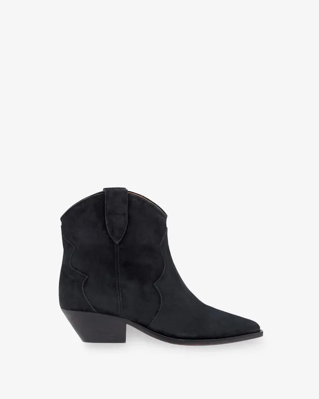 Isabel Marant Dewina bottines cuir noir délavé talon 4 cm