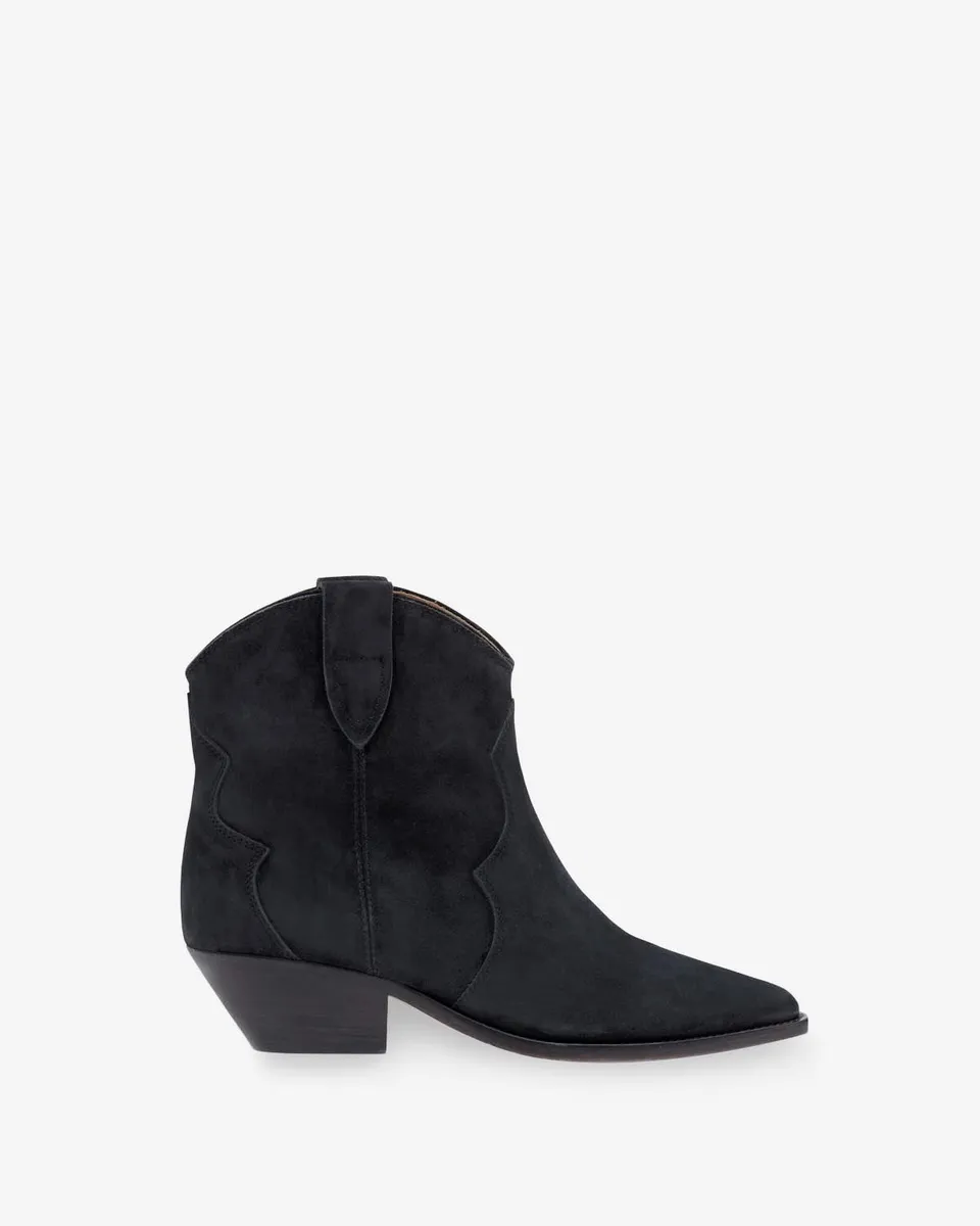 Isabel Marant Dewina bottines cuir noir délavé talon 4 cm