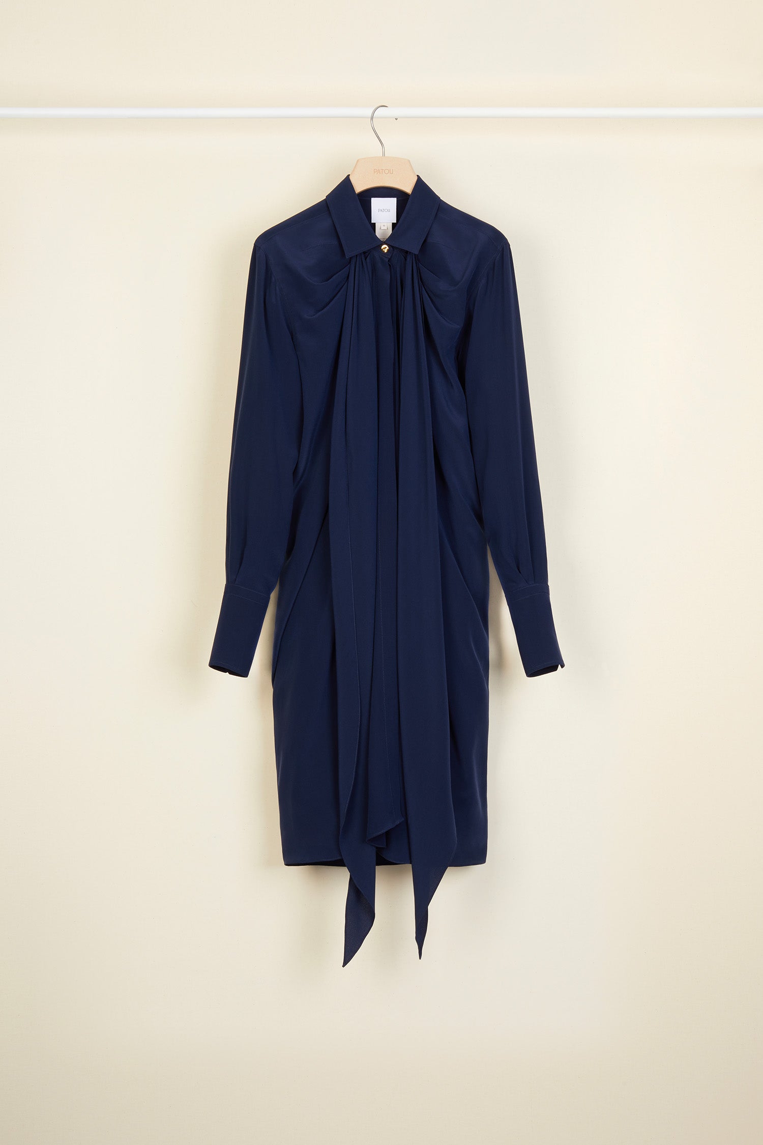 Patou DR004 robe chemise soie Navy mini 34-44