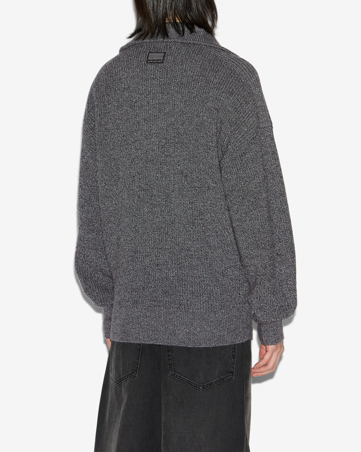 Isabel Marant Benny PU0080HA pull gris foncé laine