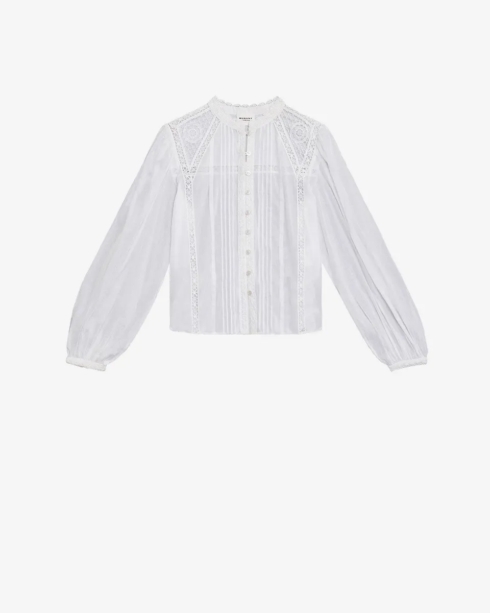 Isabel Marant Greicy blouse blanche dentelle coupe droite
