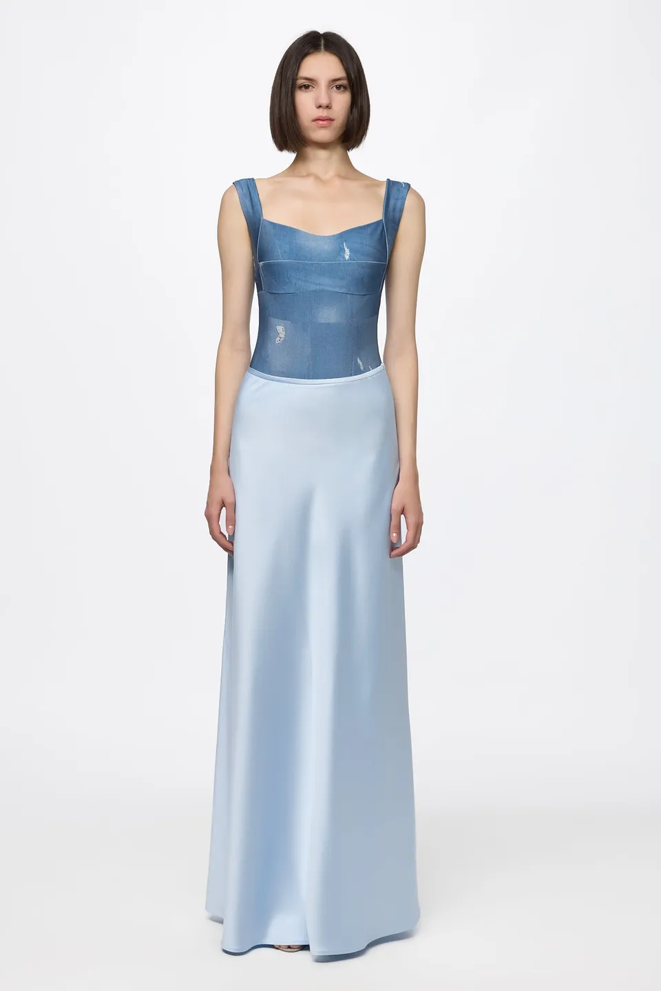 ATU Body Couture Skirts jupe longue satin bleu clair