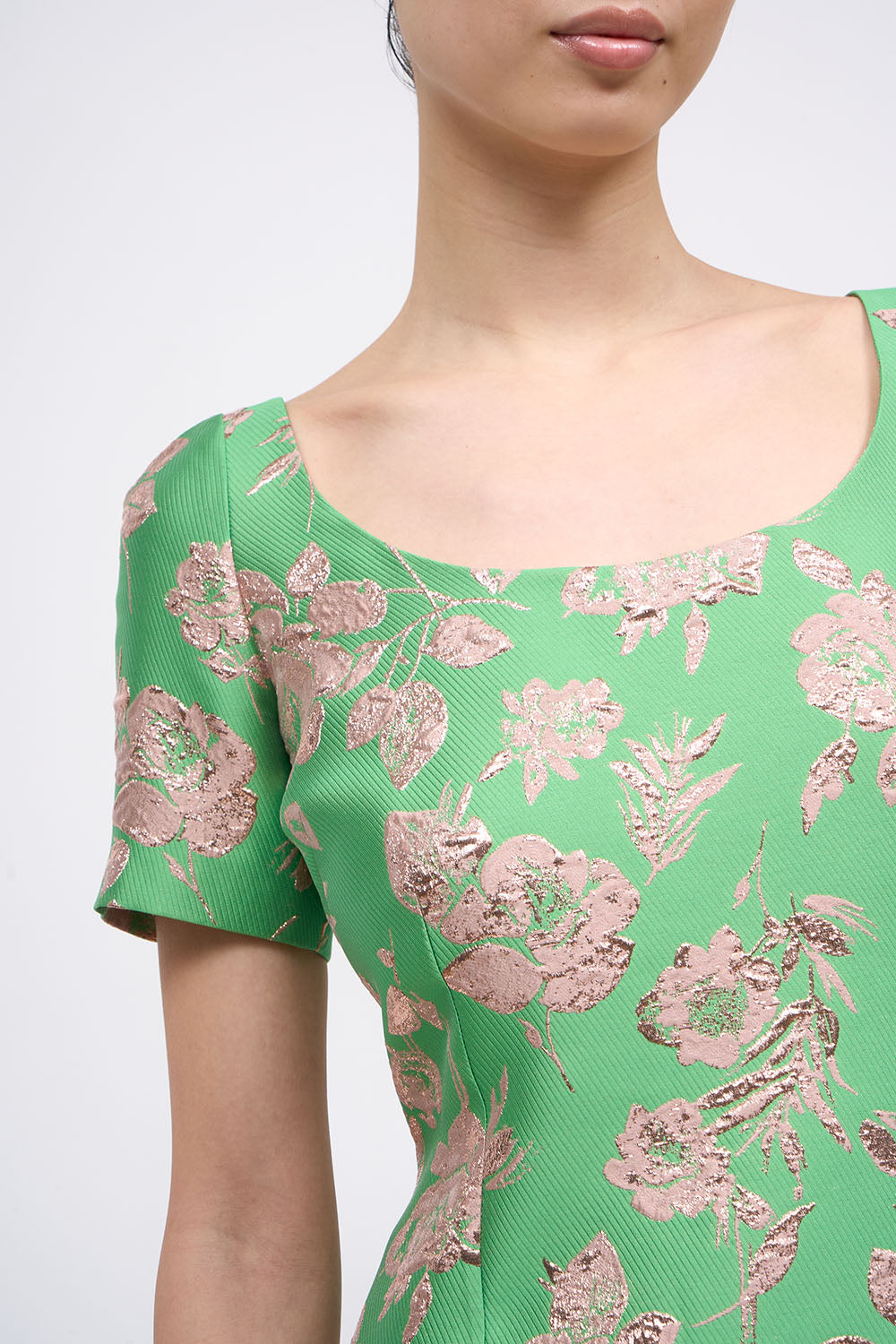 PAUL & JOE OKSANA robe longue jacquard floral vert