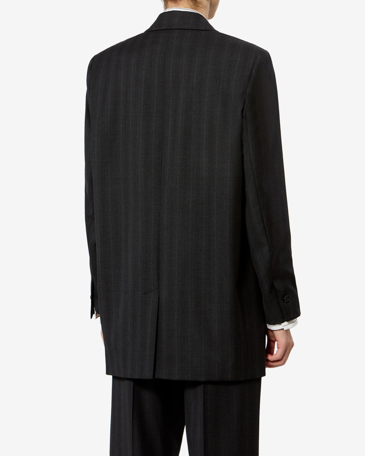 Isabel Marant Nerix veste tailleur laine anthracite carreaux