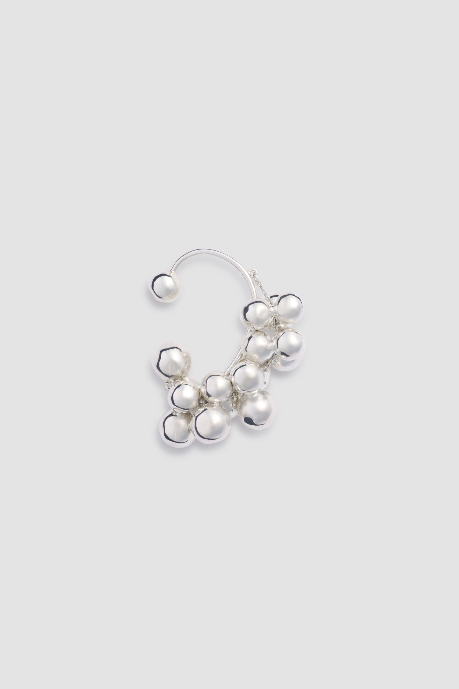 Patou JW182 ear cuff laiton argenté perles Silver