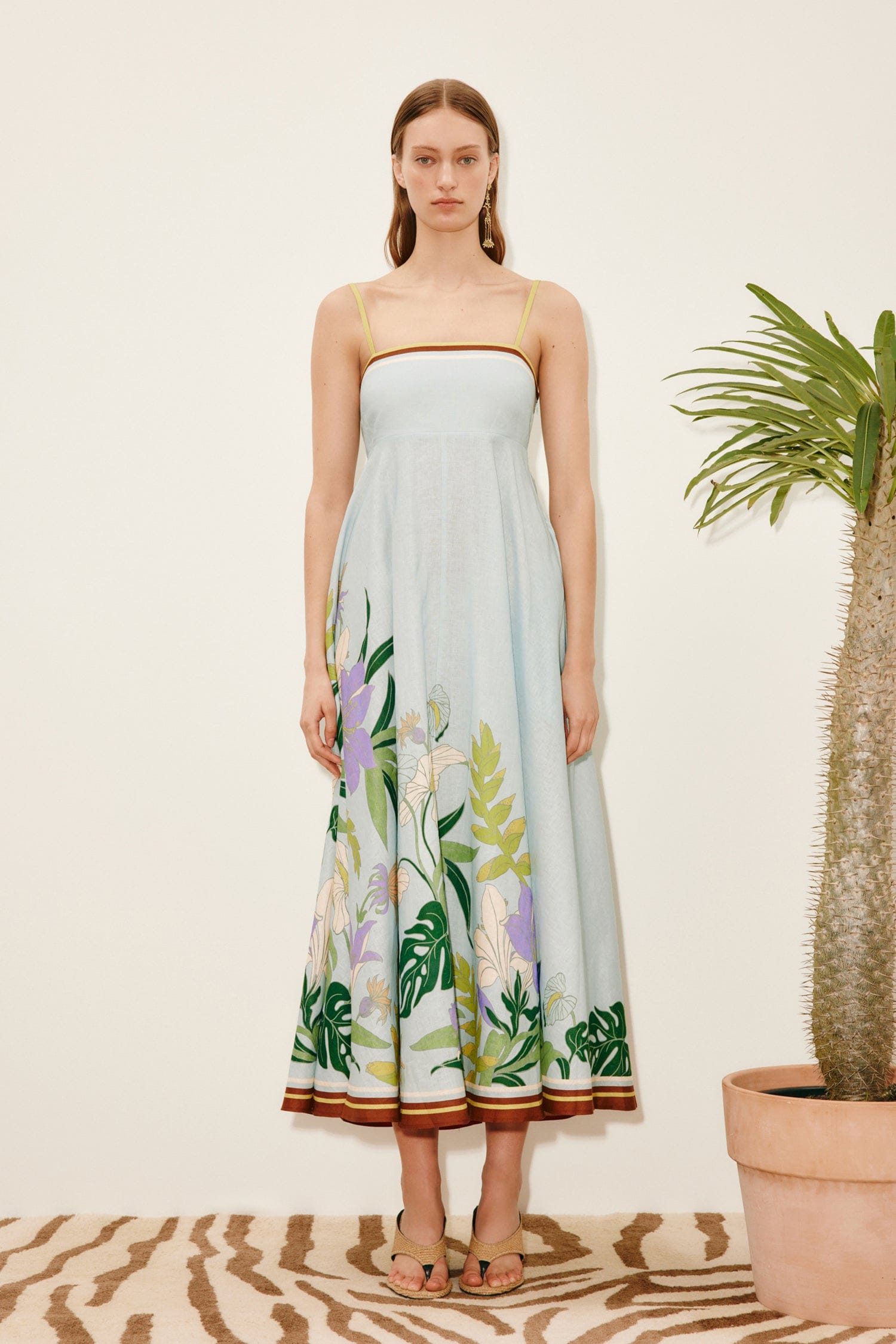 Alemäis Alfie robe midi lin bretelles poches