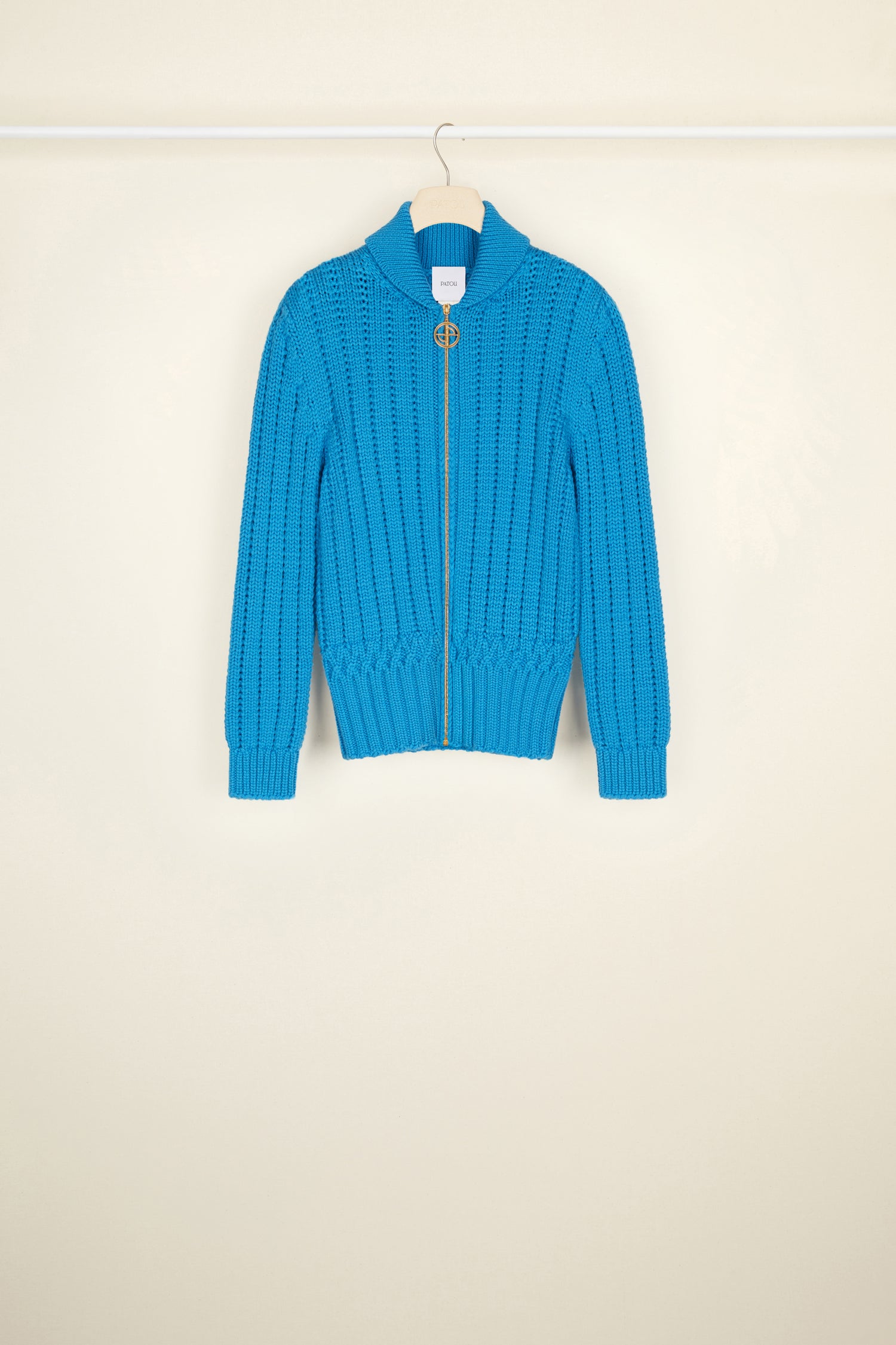 Patou Cardigan Maille Zippé Bleu Brittany XS-XL