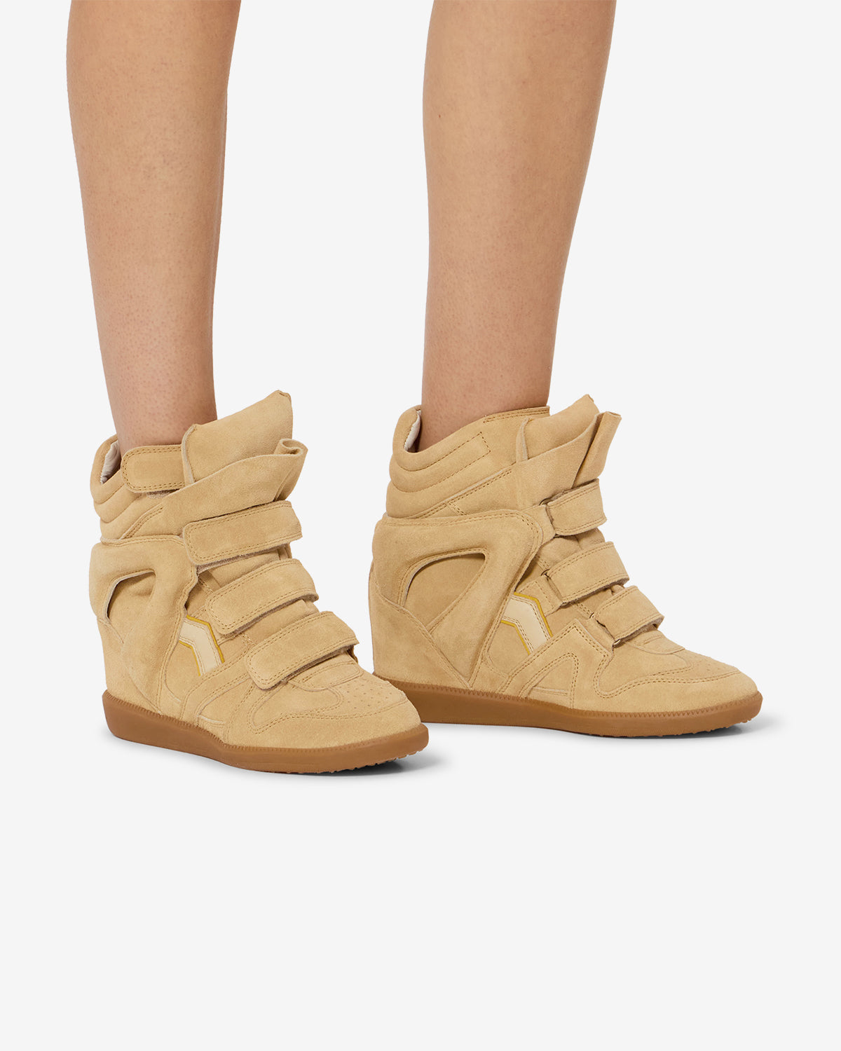 Isabel Marant Bekett baskets compensées beige doré