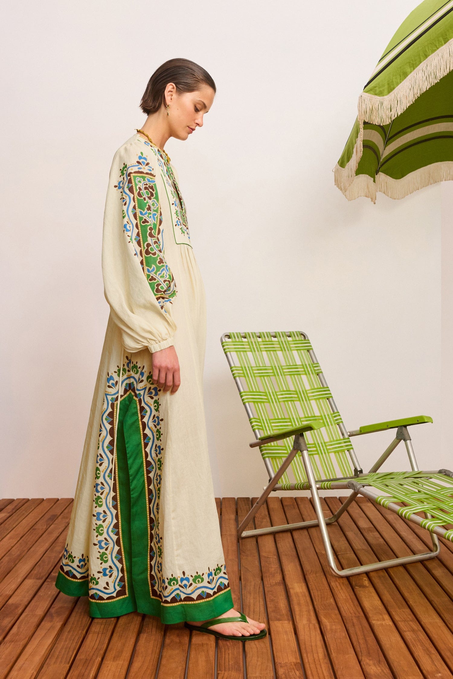 Alemäis Bridgette robe tunique midi ramie à ceinture