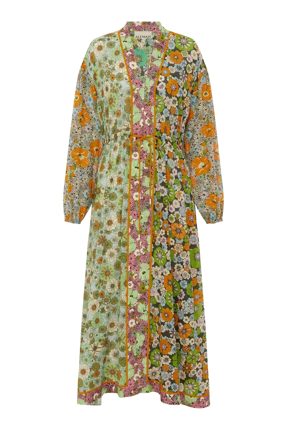 Alemäis Orange Blossom robe midi fleurie col V
