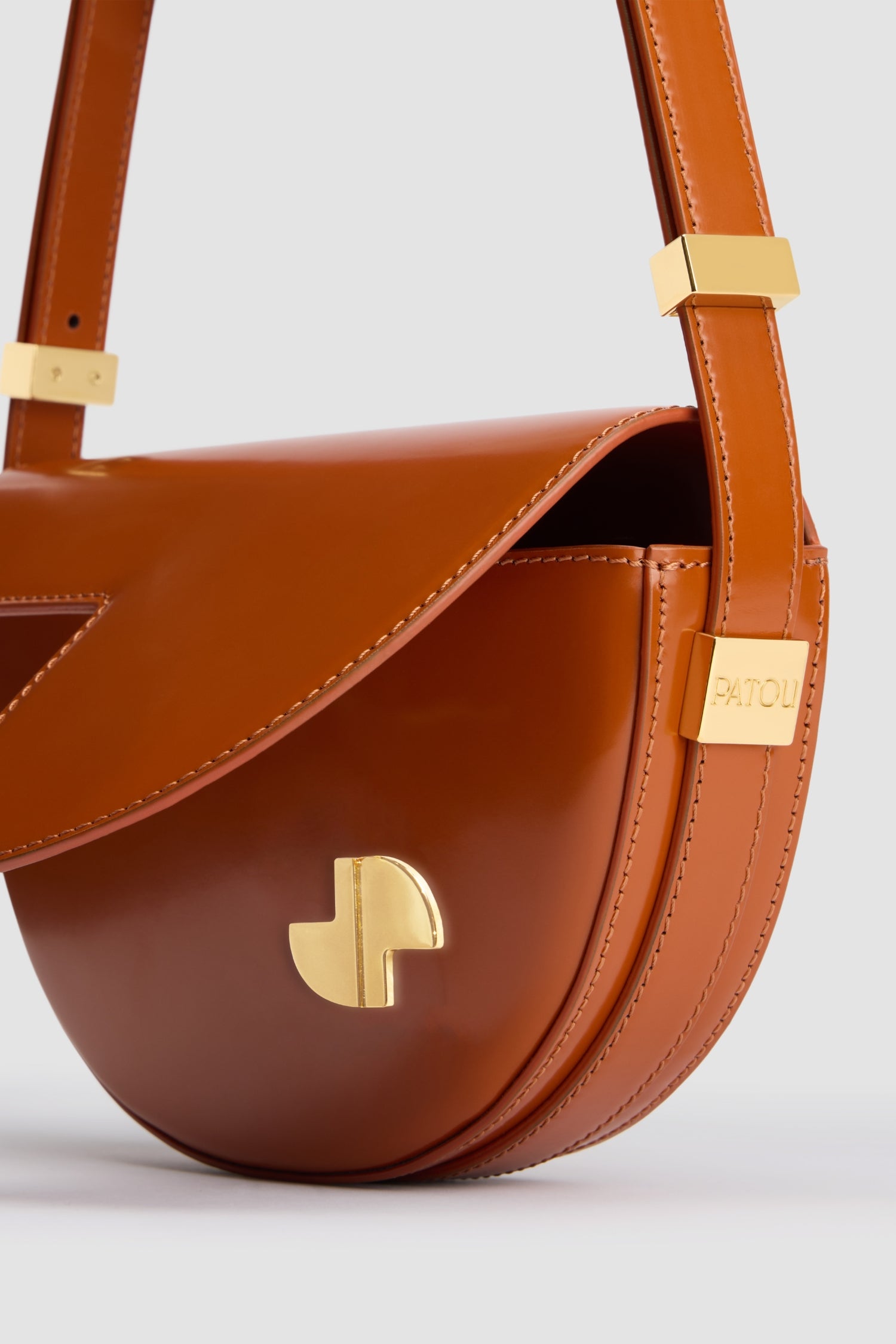 Patou Le Petit Patou sac cuir marron Autumn Leaf TU