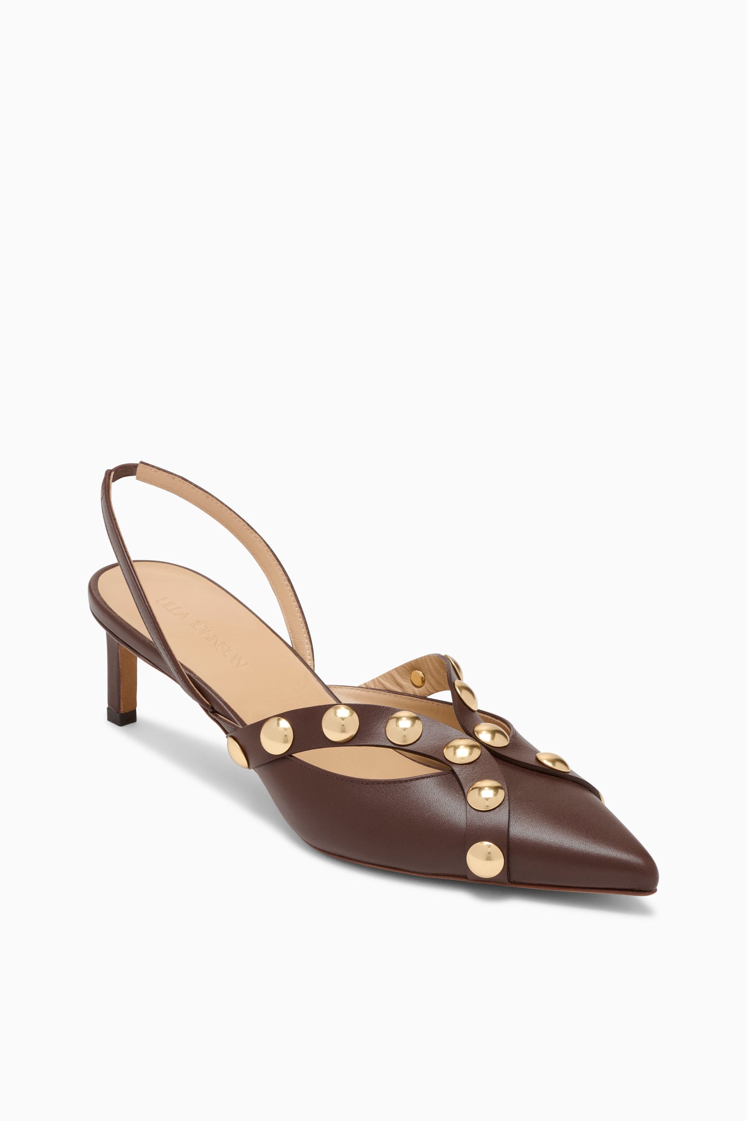 Ulla Johnson Vendome escarpins cuir marron Sequoia 55mm