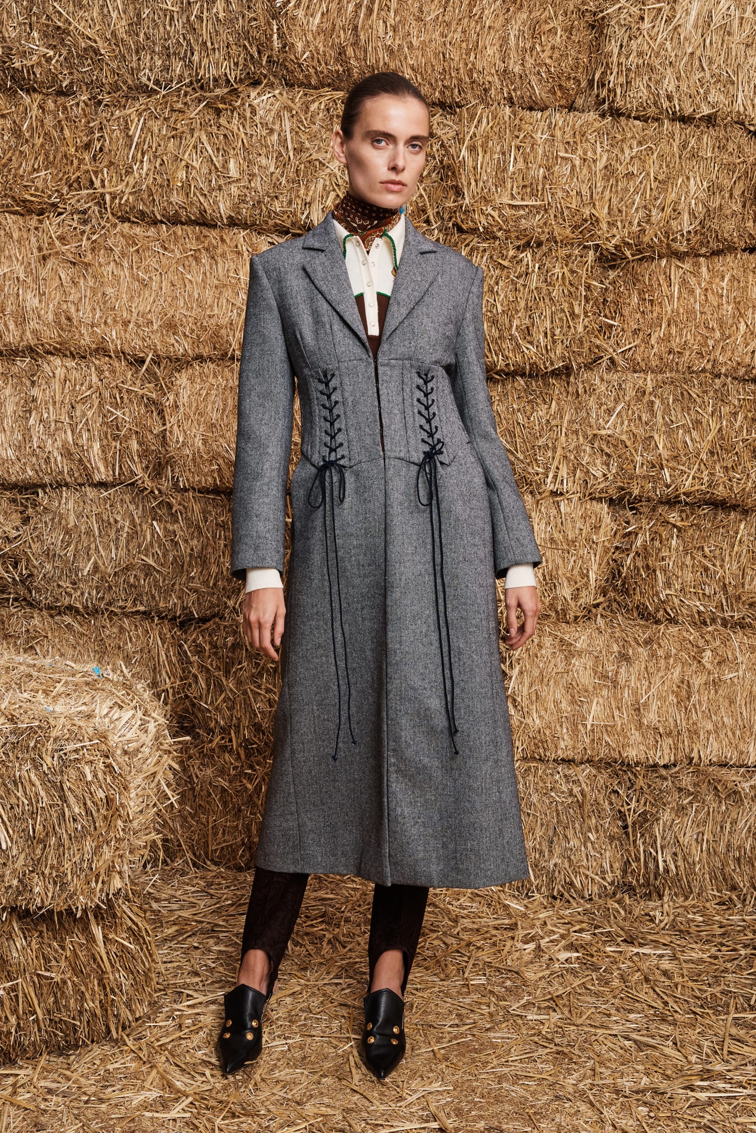 Alemais Henri manteau long laine corset