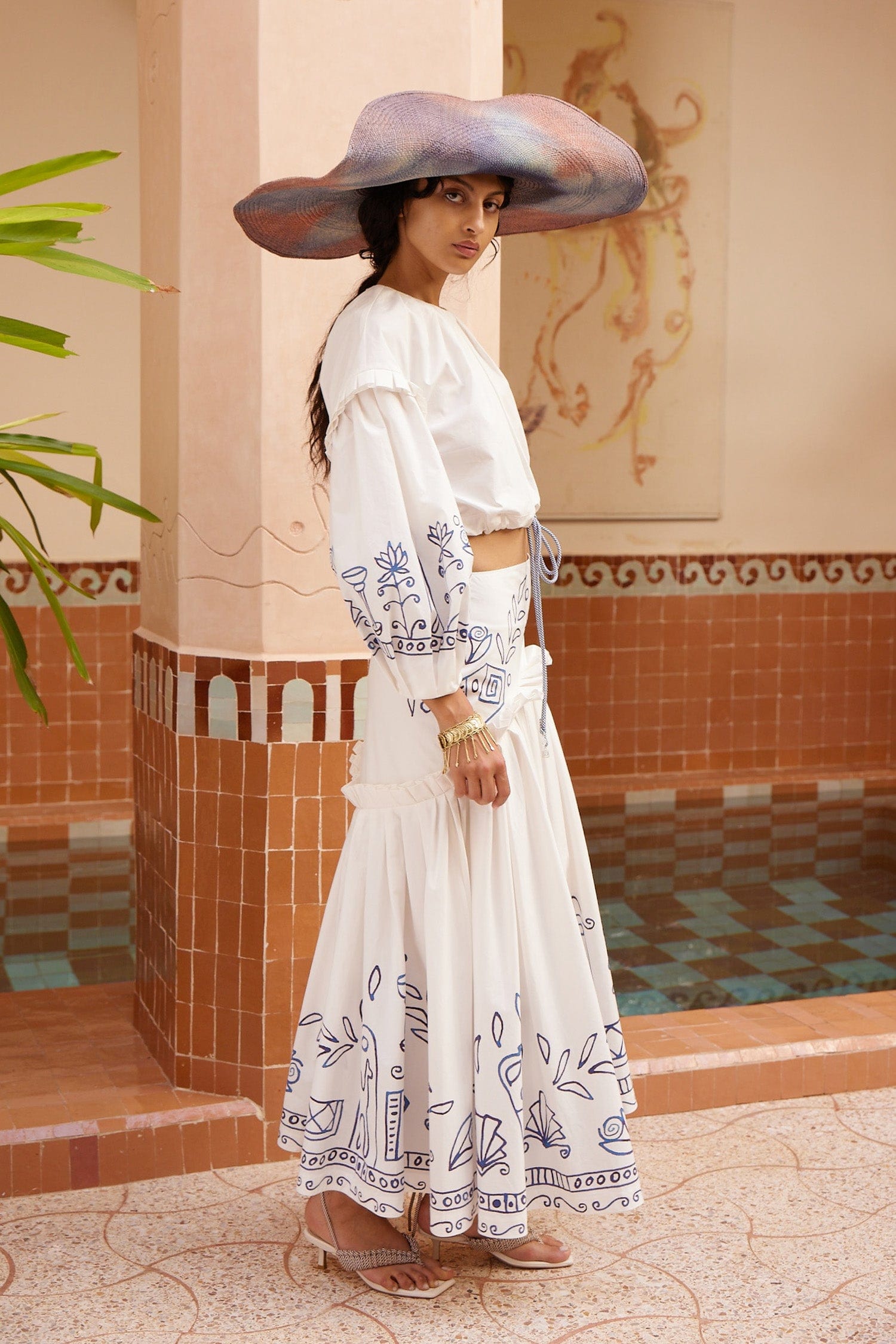 Alemaïs Leela jupe midi coton ajustée