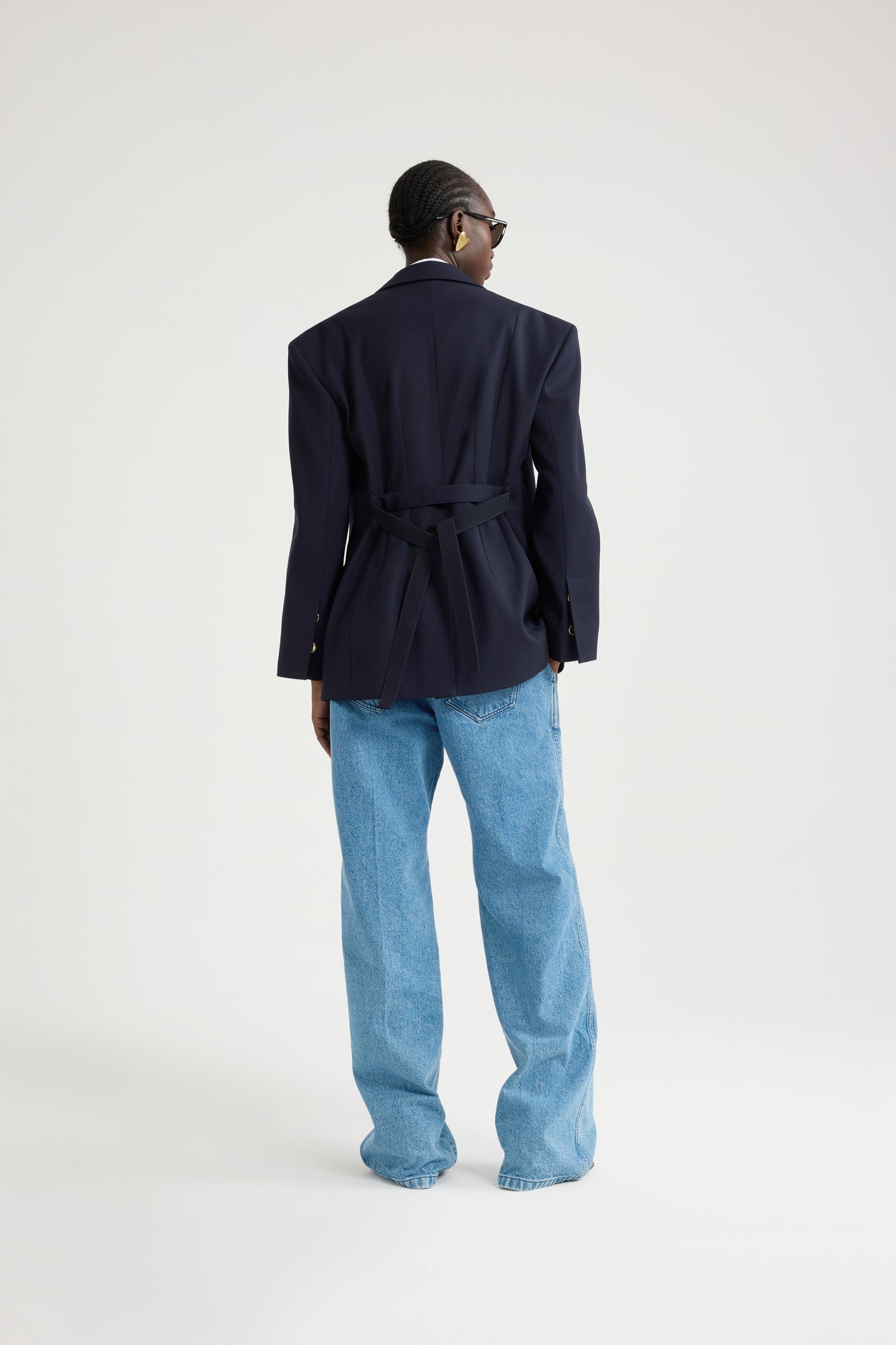 Patou P25JA047 veste oversize bleu marine 34-44 laine