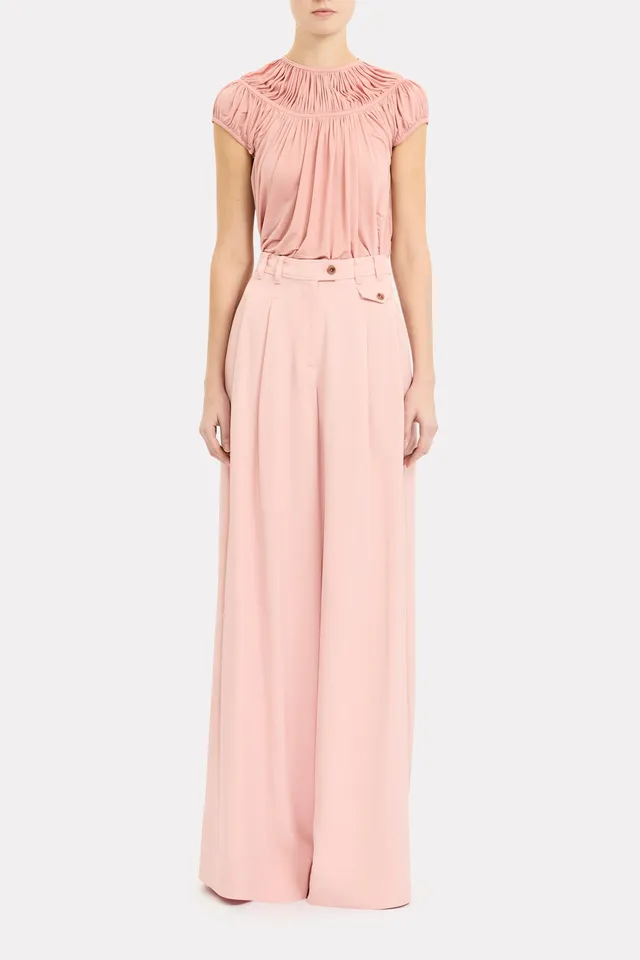 Ulla Johnson Motherwell pantalon large Peony viscose-laine