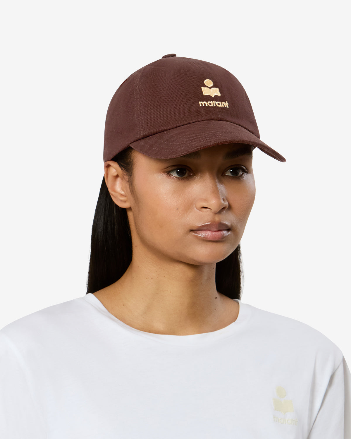 Isabel Marant Tomas casquette coton chocolat beurre 57
