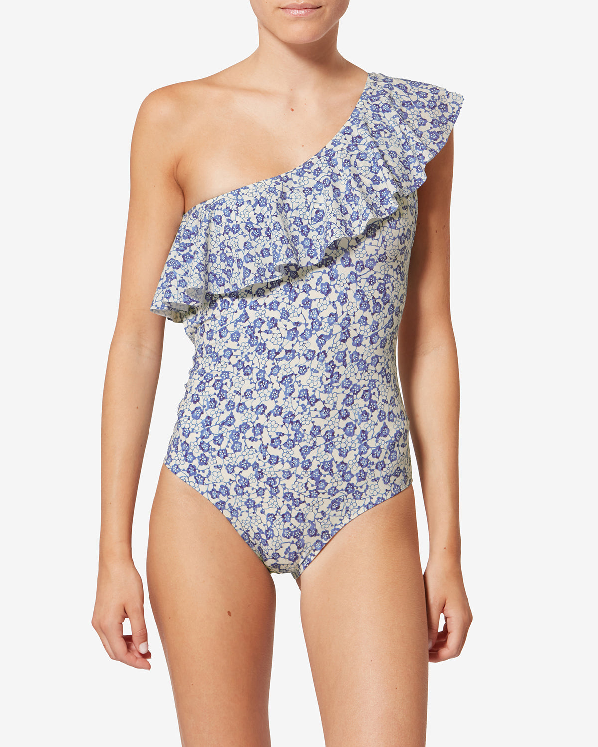 Isabel Marant Sicilya MB0001 maillot de bain bleu floral 1 pièce