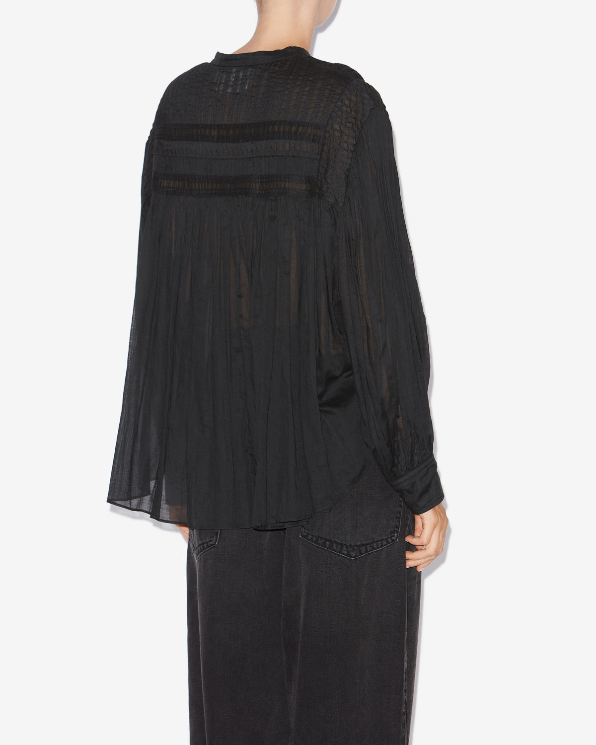 Isabel Marant Plalia HT0002FC blouse voile noir froncé