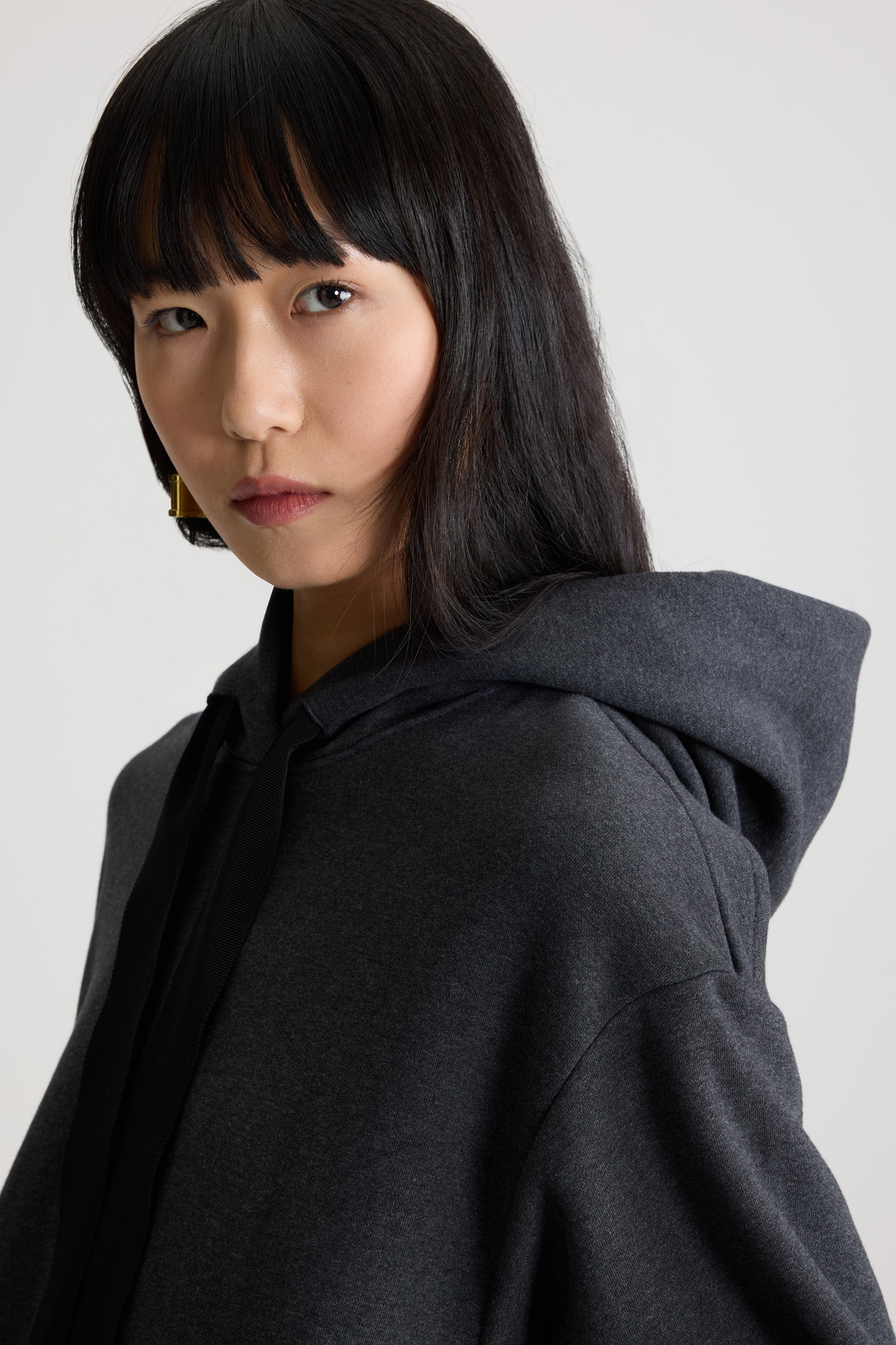 Patou H25JE1979995964G robe hoodie Mercury coton bio volant