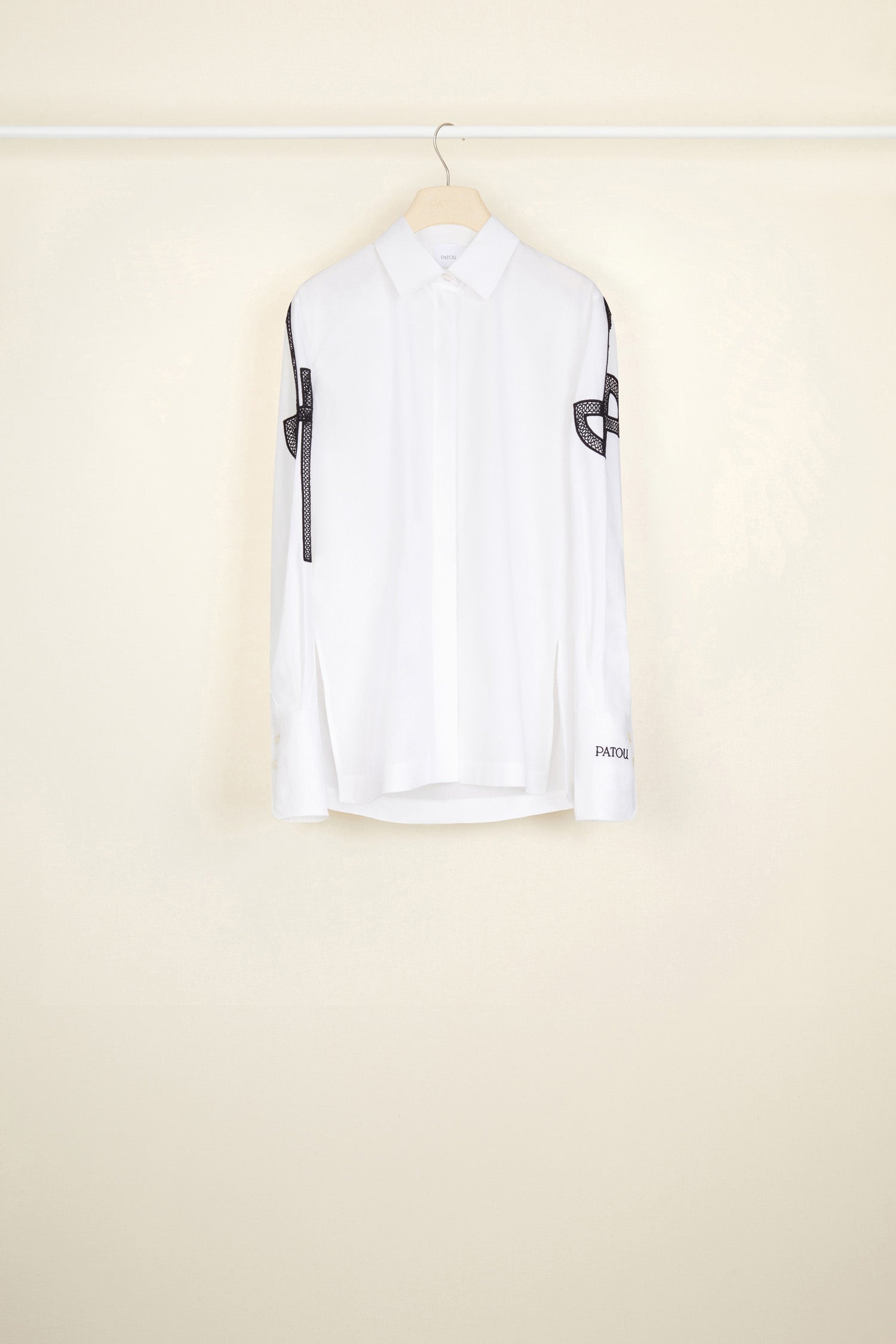 Patou BL013 chemise coton bio blanche broderie JP