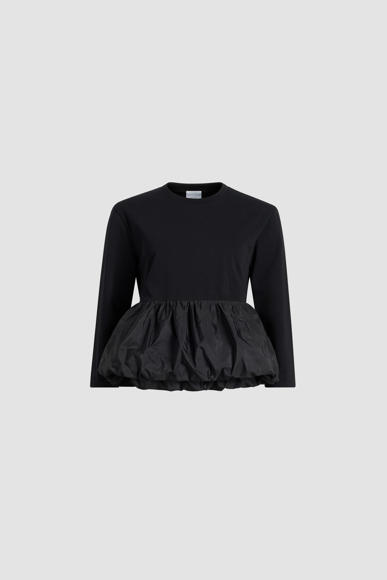 Patou JE191 t-shirt coton noir volant faille