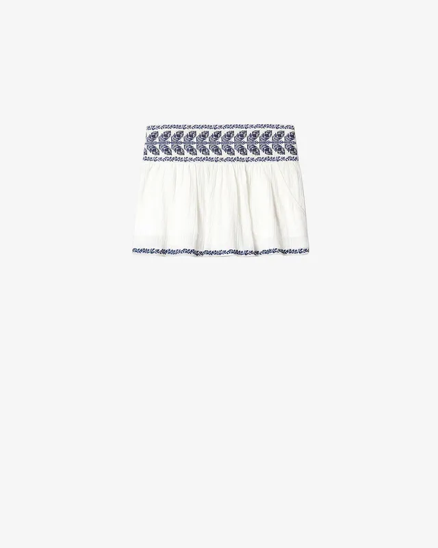 Isabel Marant Picadilia jupe courte écru bleu