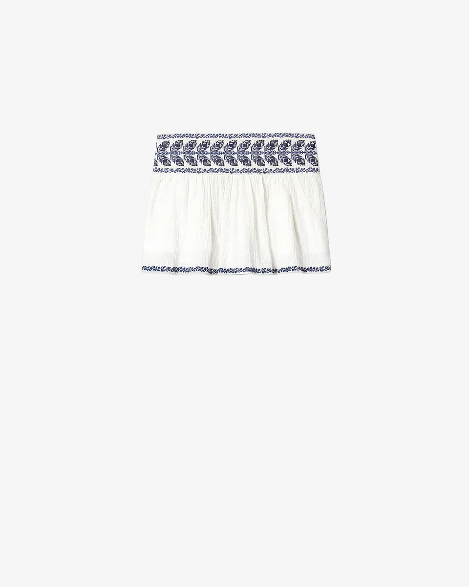 Isabel Marant Picadilia jupe courte écru bleu