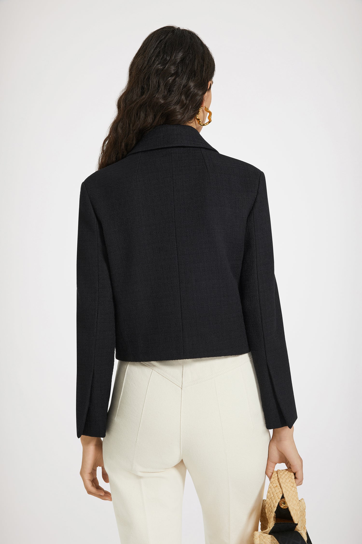 Patou Jackets JA0410162999B veste tweed coton noire