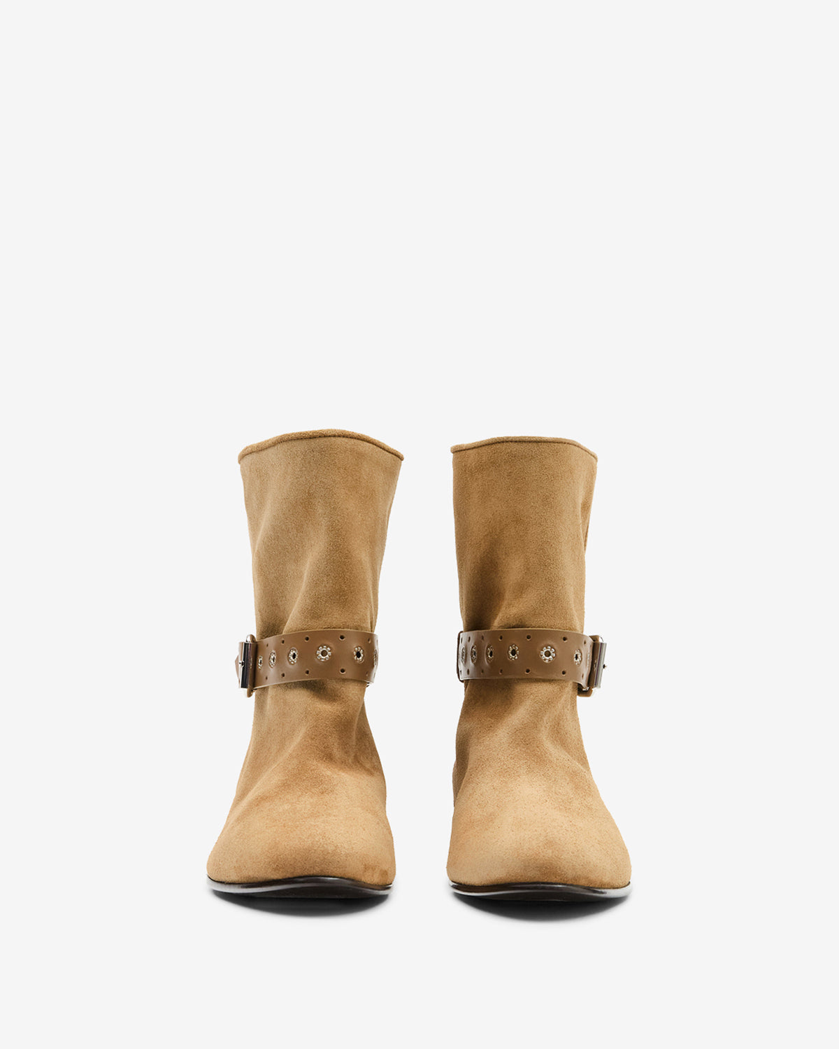 Isabel Marant Reena bottines cuir velours taupe plates