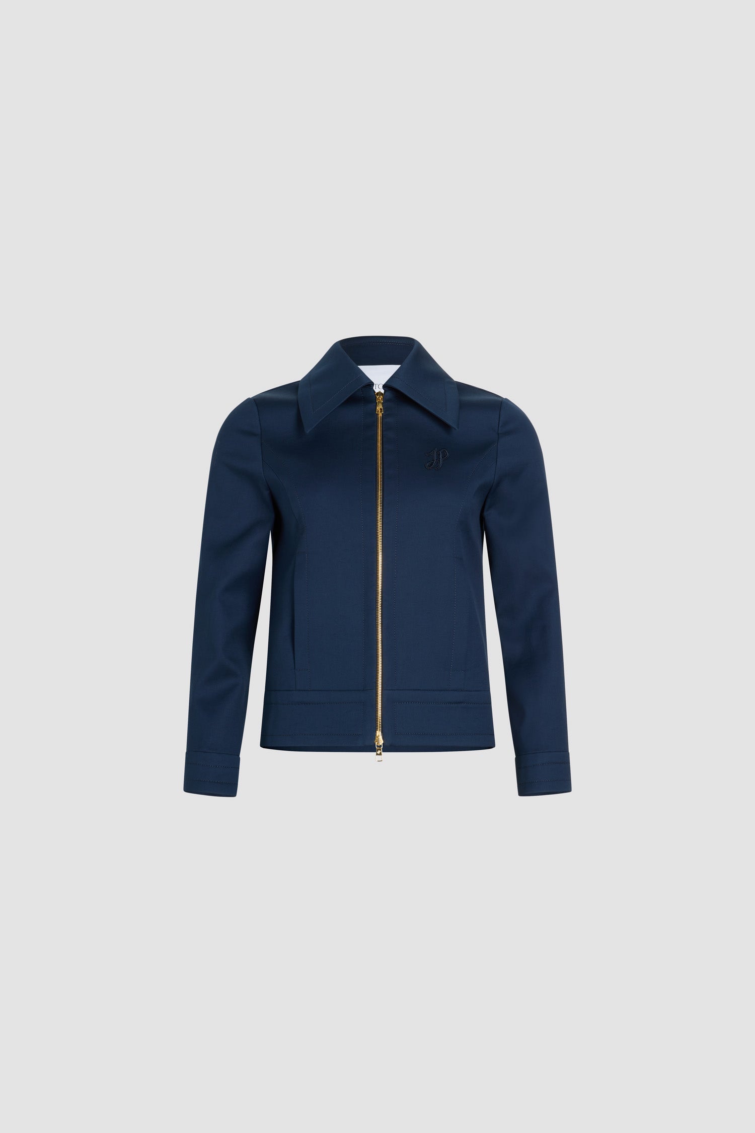 Patou Short zipped jacket veste coton bleu Navy Black 38