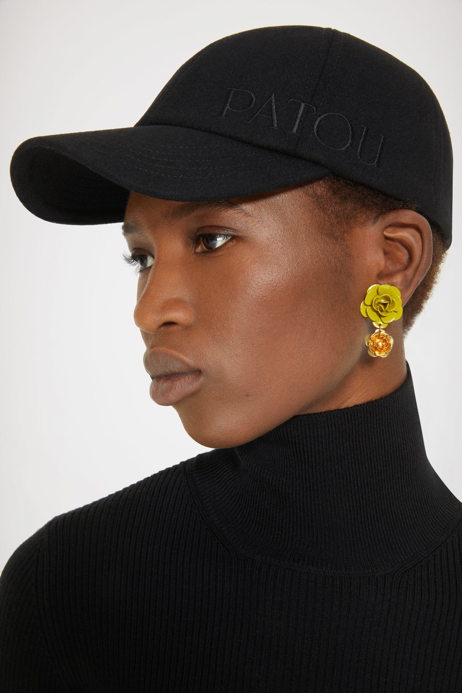 Patou JW088 boucles d'oreilles double fleurs absinthe TU laiton