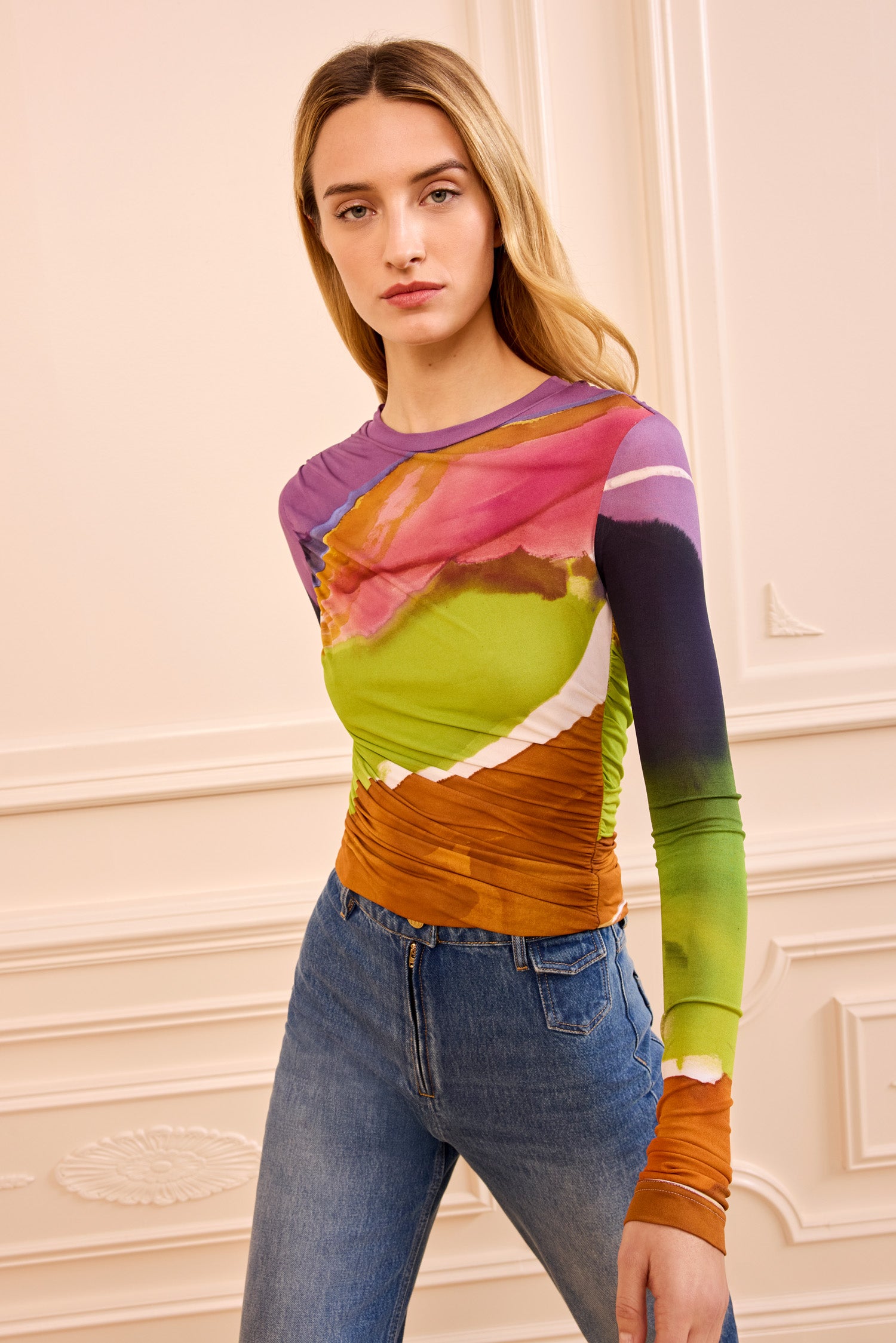 Ulla Johnson Paradis SP260822 top jersey multicolore manches longues