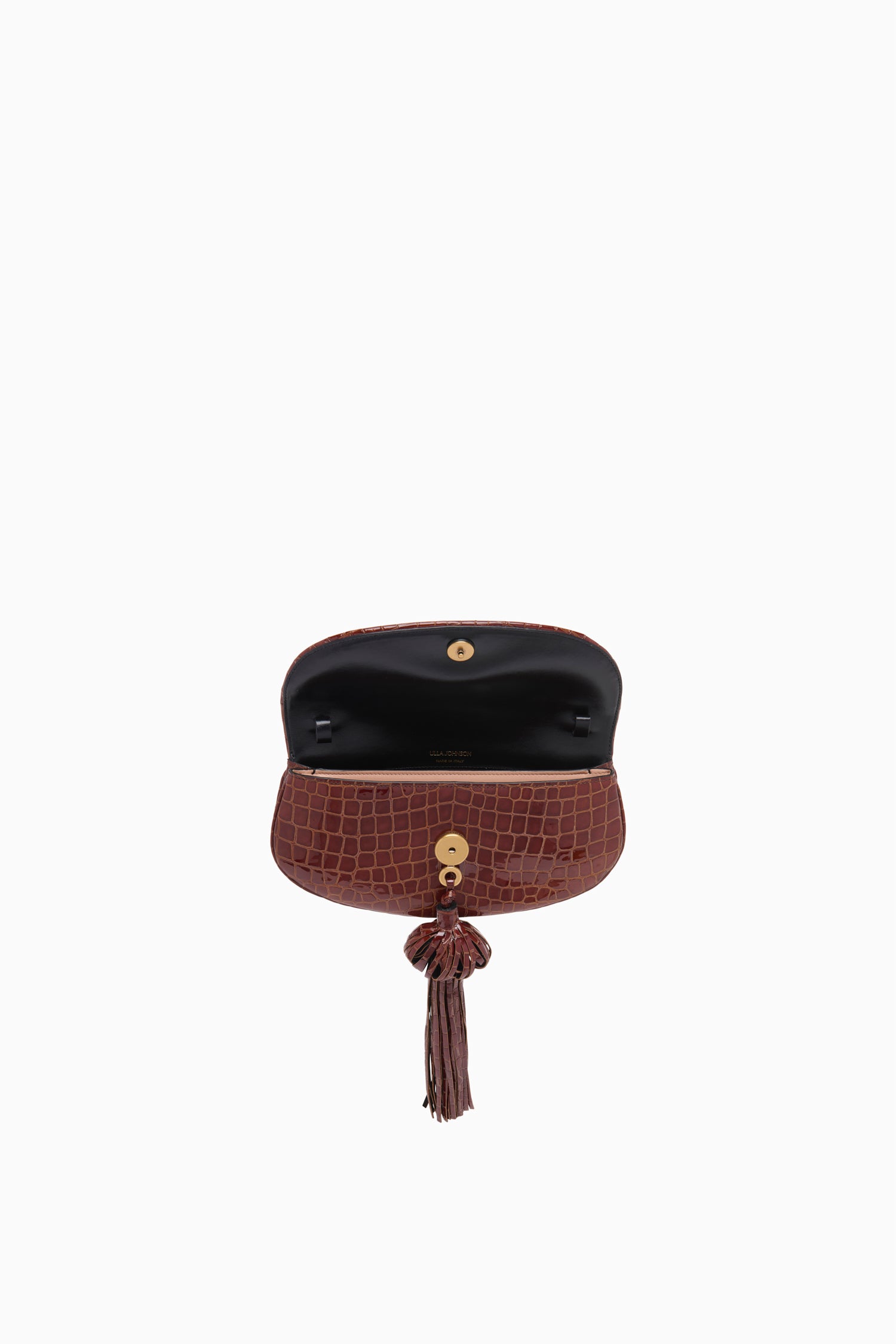 Ulla Johnson Paloma Sac Chestnut cuir croco bandoulière