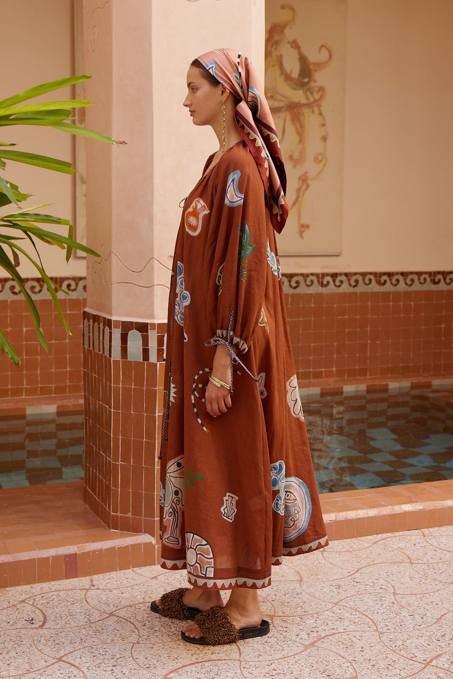 Alemaïs Laurence Tie Front Shirtdress robe midi ramie coton