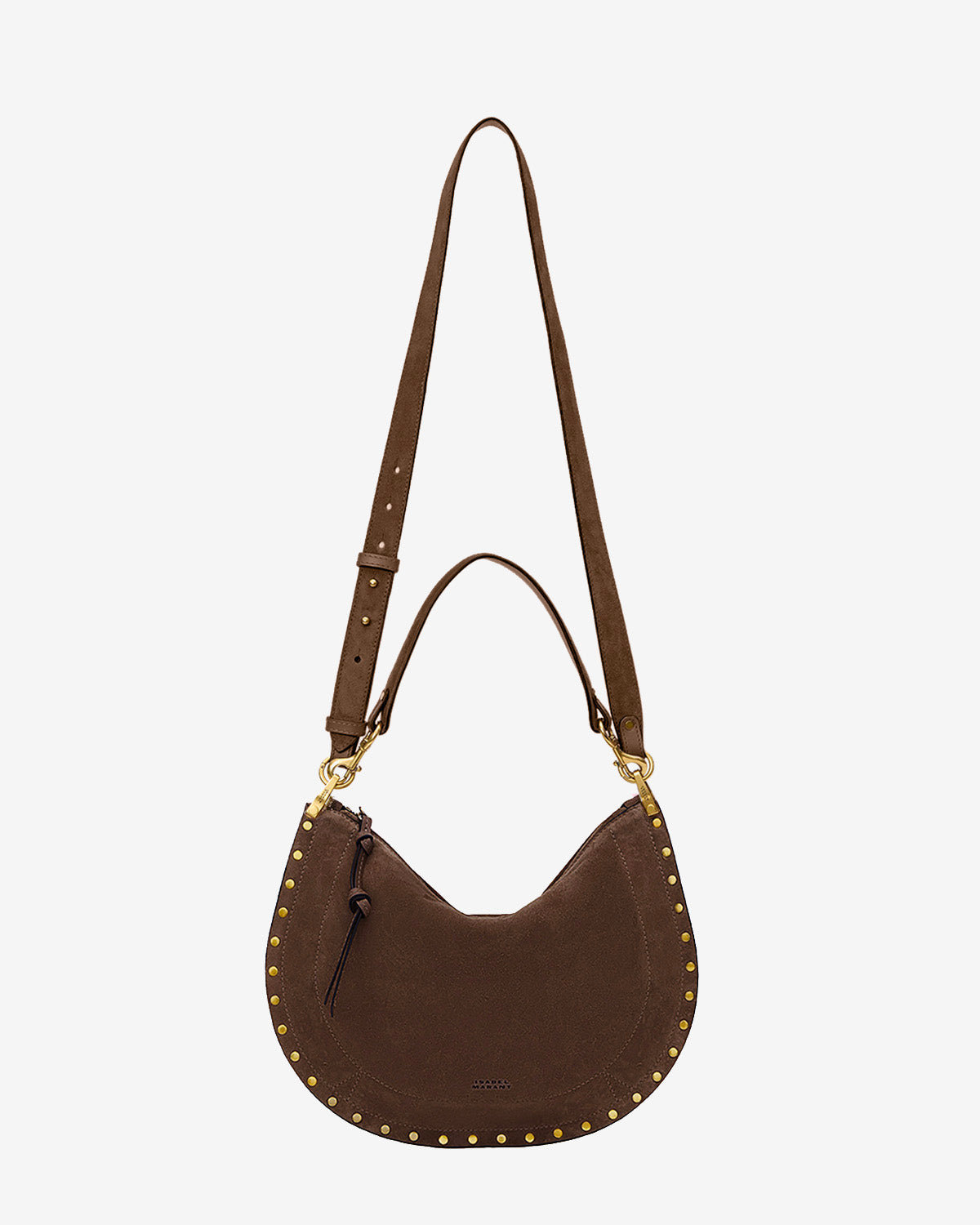Isabel Marant Oskan Soft Zip sac cuir café clouté
