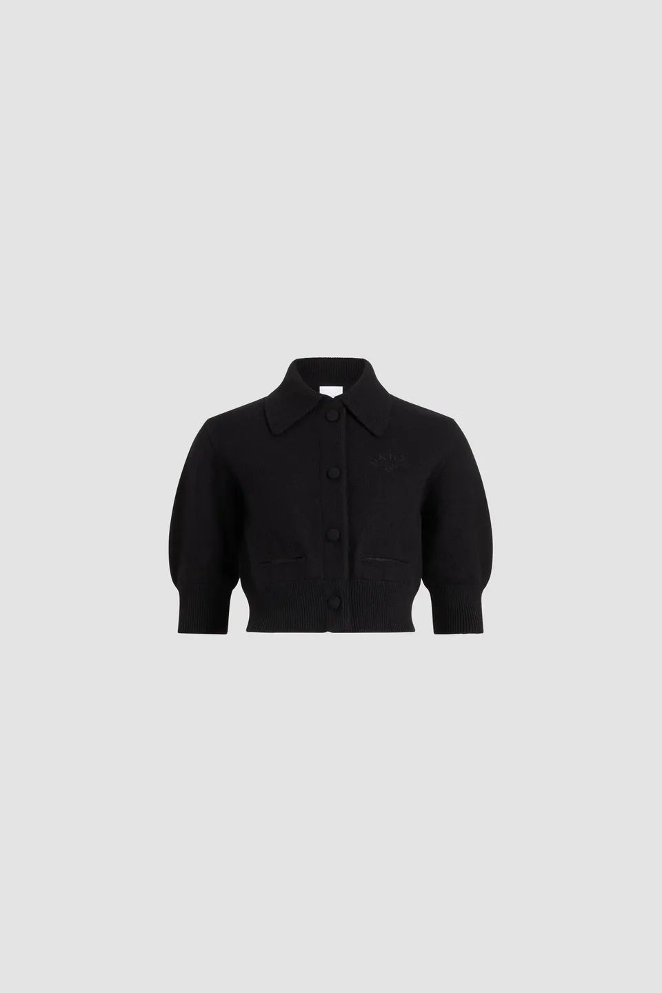 Patou KN290 cardigan court Black laine mérinos XS-XL