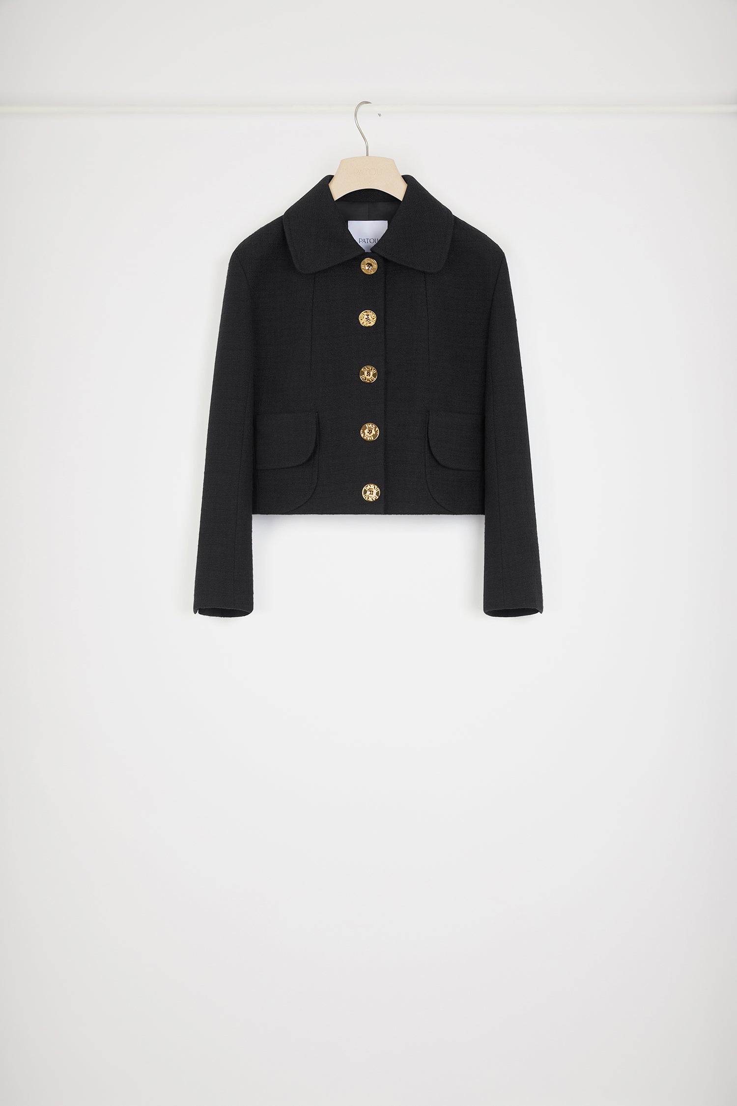 Patou Jackets JA0410162999B veste tweed coton noire