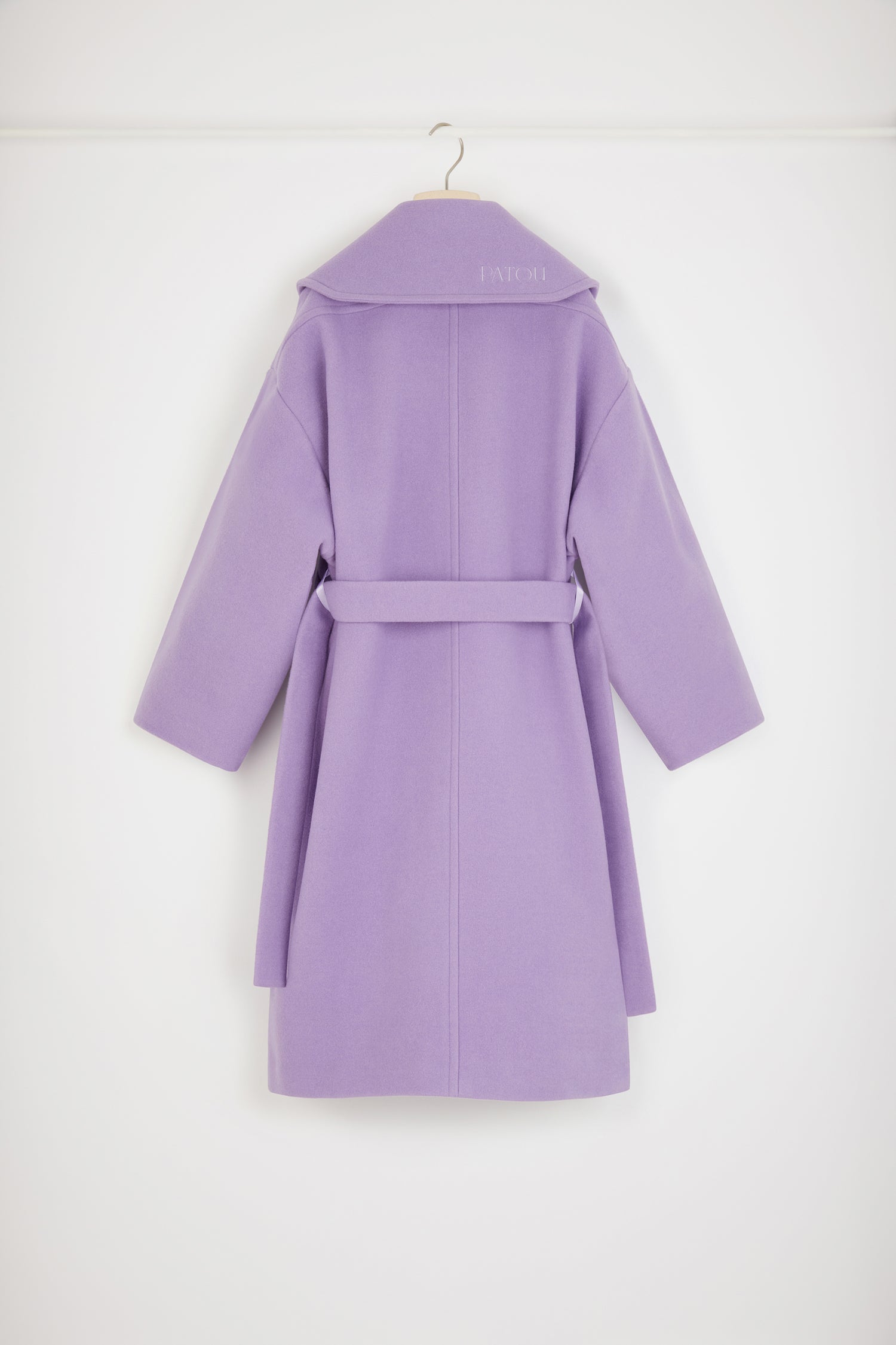 Patou CO013 manteau long laine violet