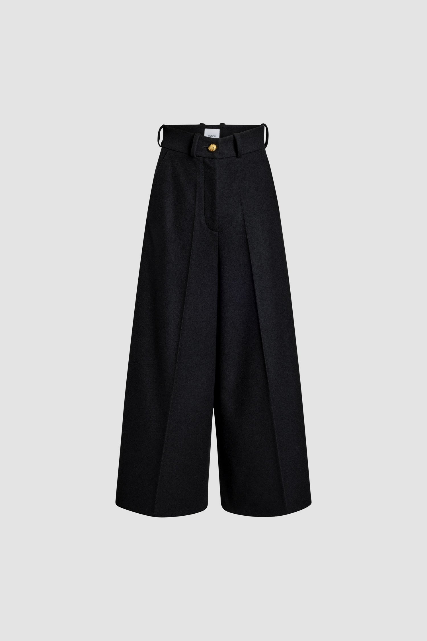 Patou H24TR038 pantalon large laine cachemire noir