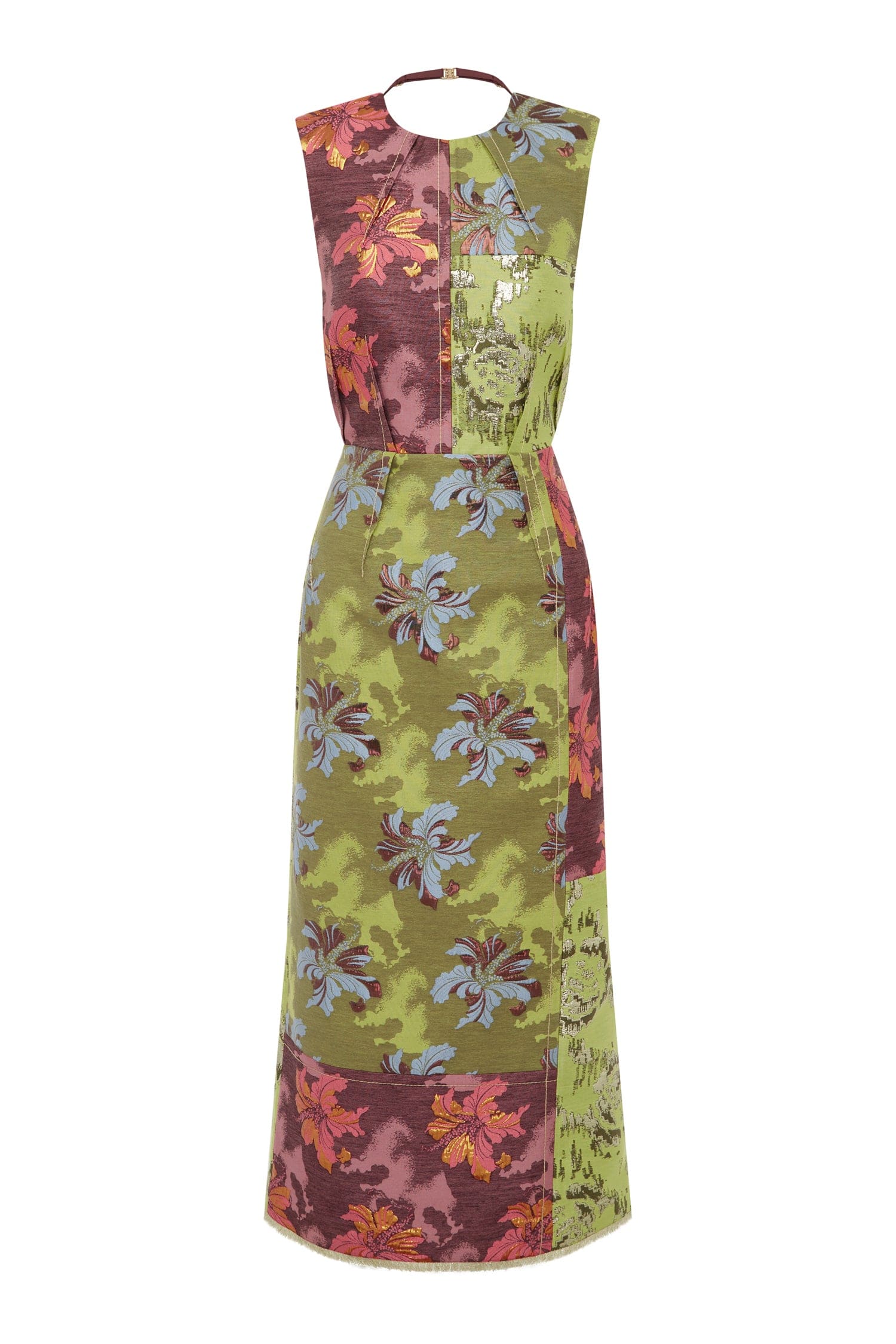 Alemaïs Adriana robe midi jacquard doré franges
