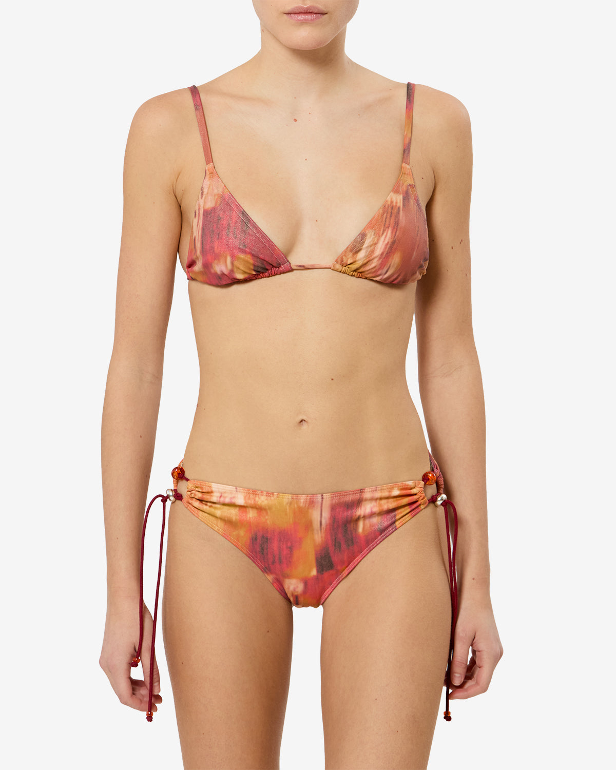 Isabel Marant Alvina slip de bain orange imprimé